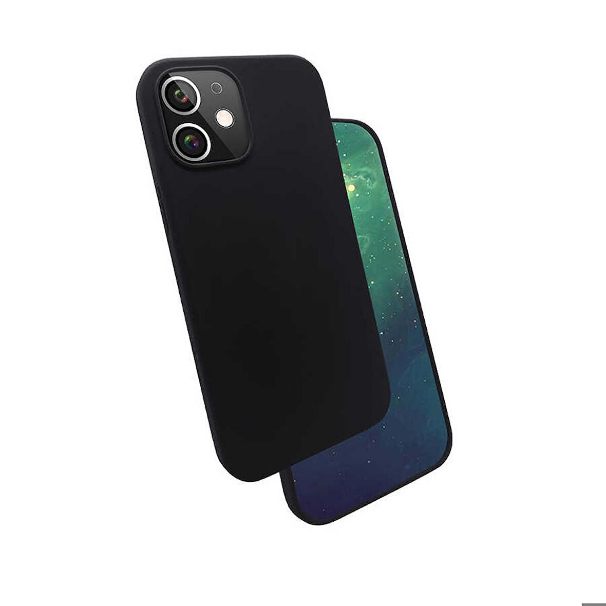 iPhone 12 Uyumlu Zore Silk Silikon-Siyah