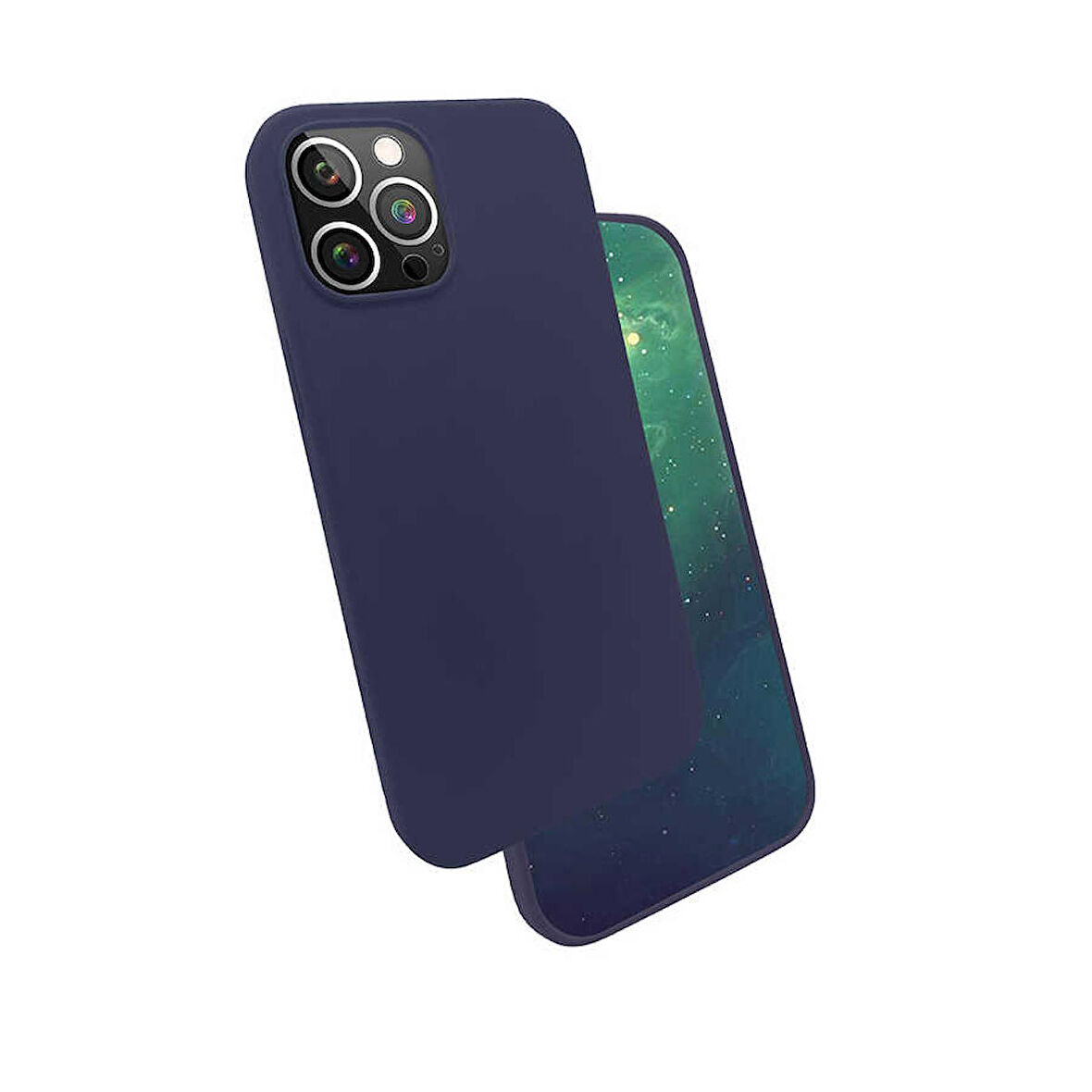 iPhone 12 Pro Max Uyumlu Zore Silk Silikon-Lacivert