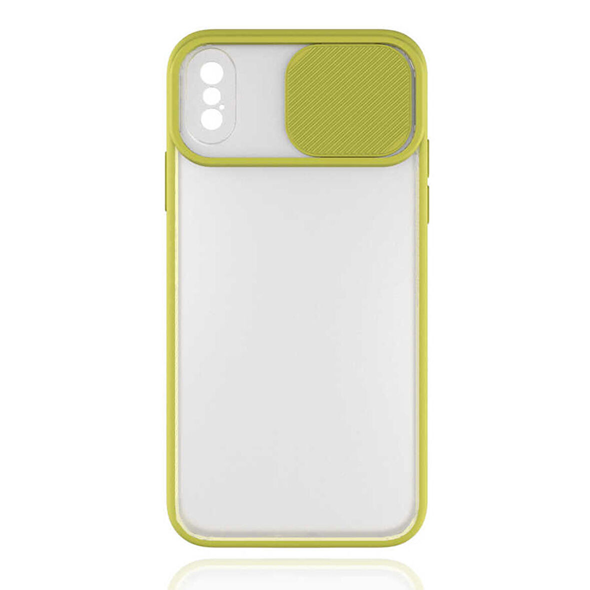 iPhone X Uyumlu Zore Lensi Kapak-Sarı