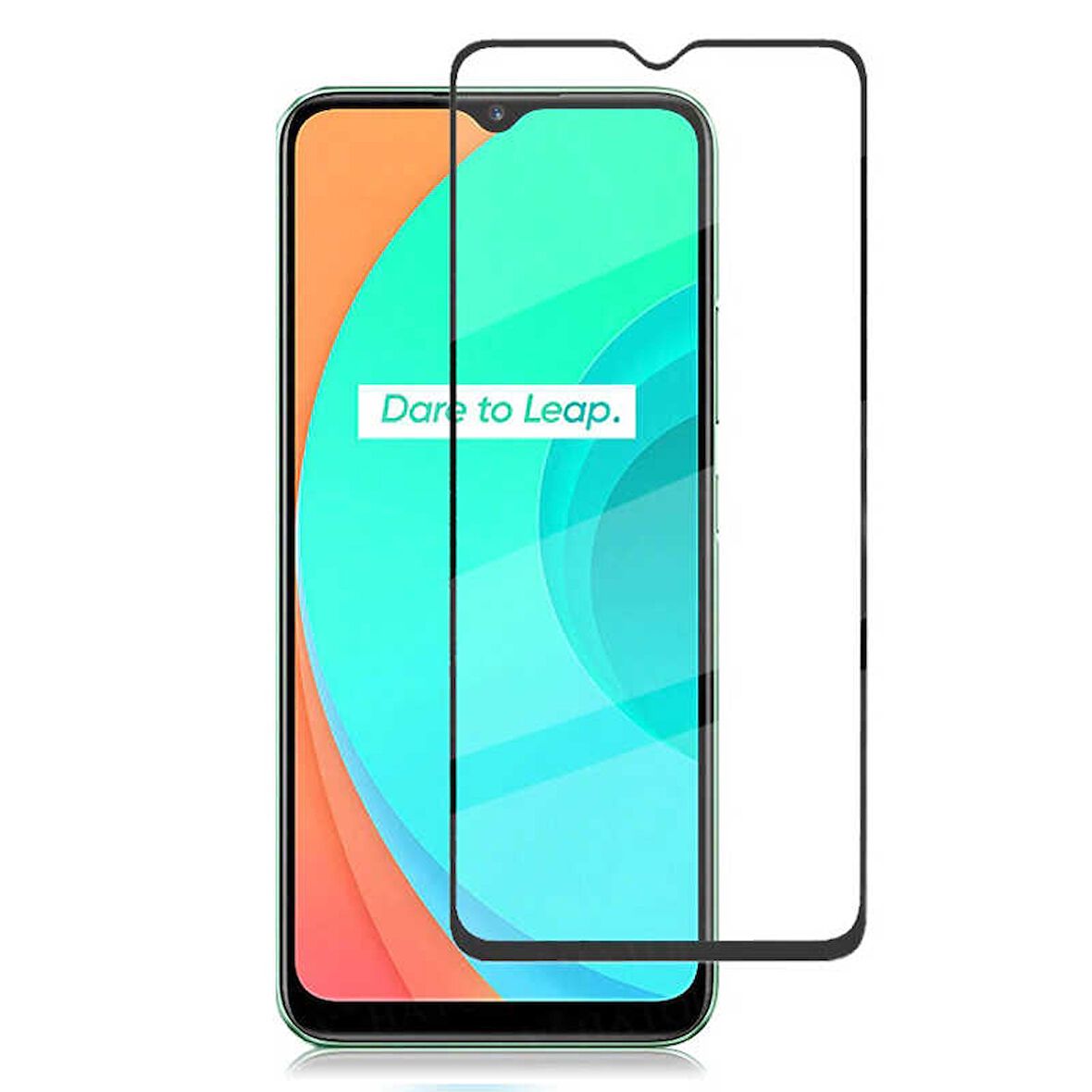 Realme C25 Uyumlu Zore Kenarları Kırılmaya Dayanıklı Cam Ekran Koruyucu