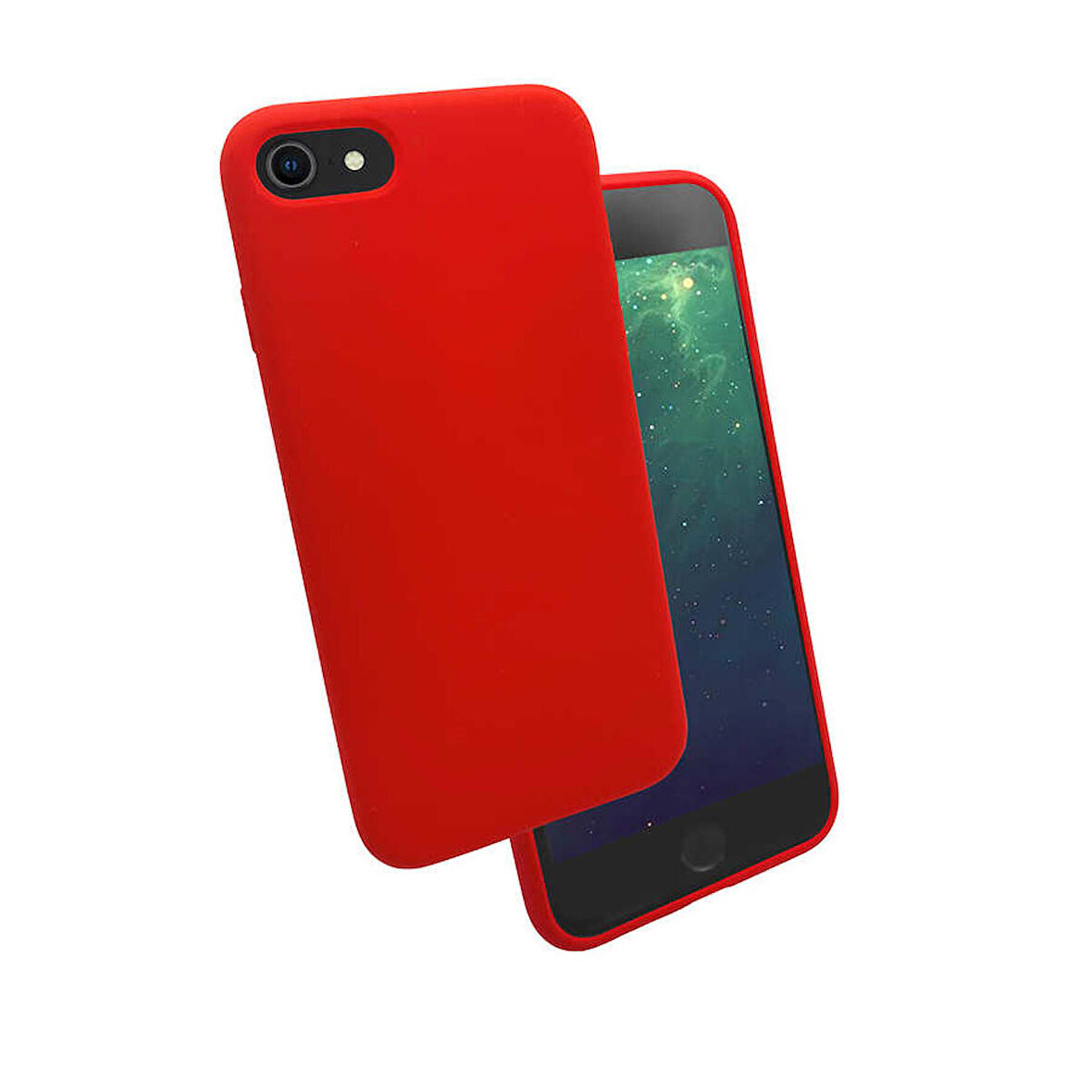 iPhone 7 Uyumlu Zore Silk Silikon-Kırmızı