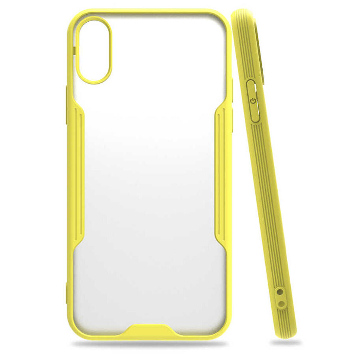 iPhone X Uyumlu Zore Parfe Kapak-Sarı