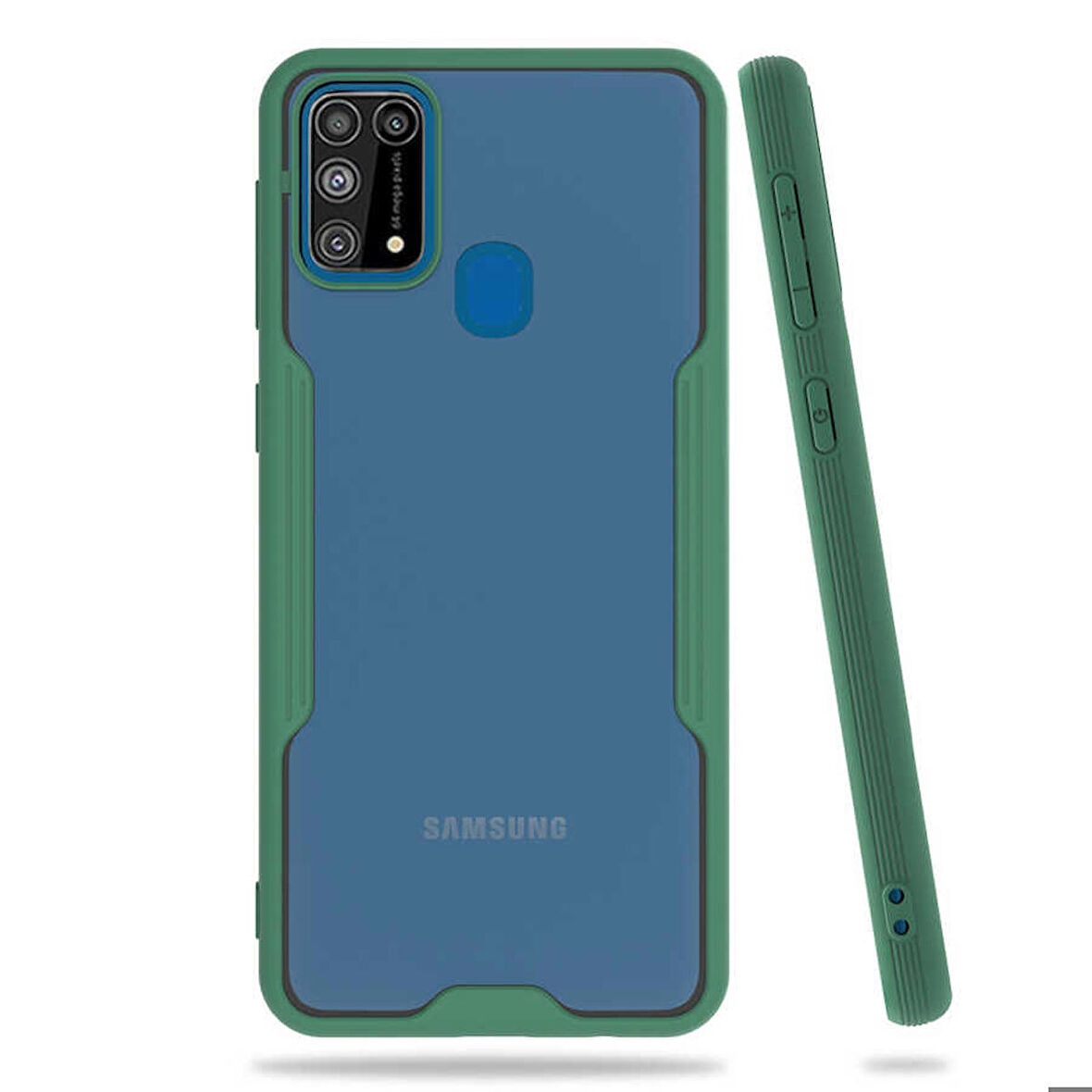 Galaxy M31 Uyumlu Zore Parfe Kapak-Koyu Yeşil
