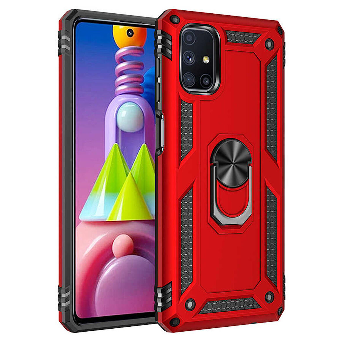 Galaxy M51 Uyumlu Zore Vega Kapak-Kırmızı