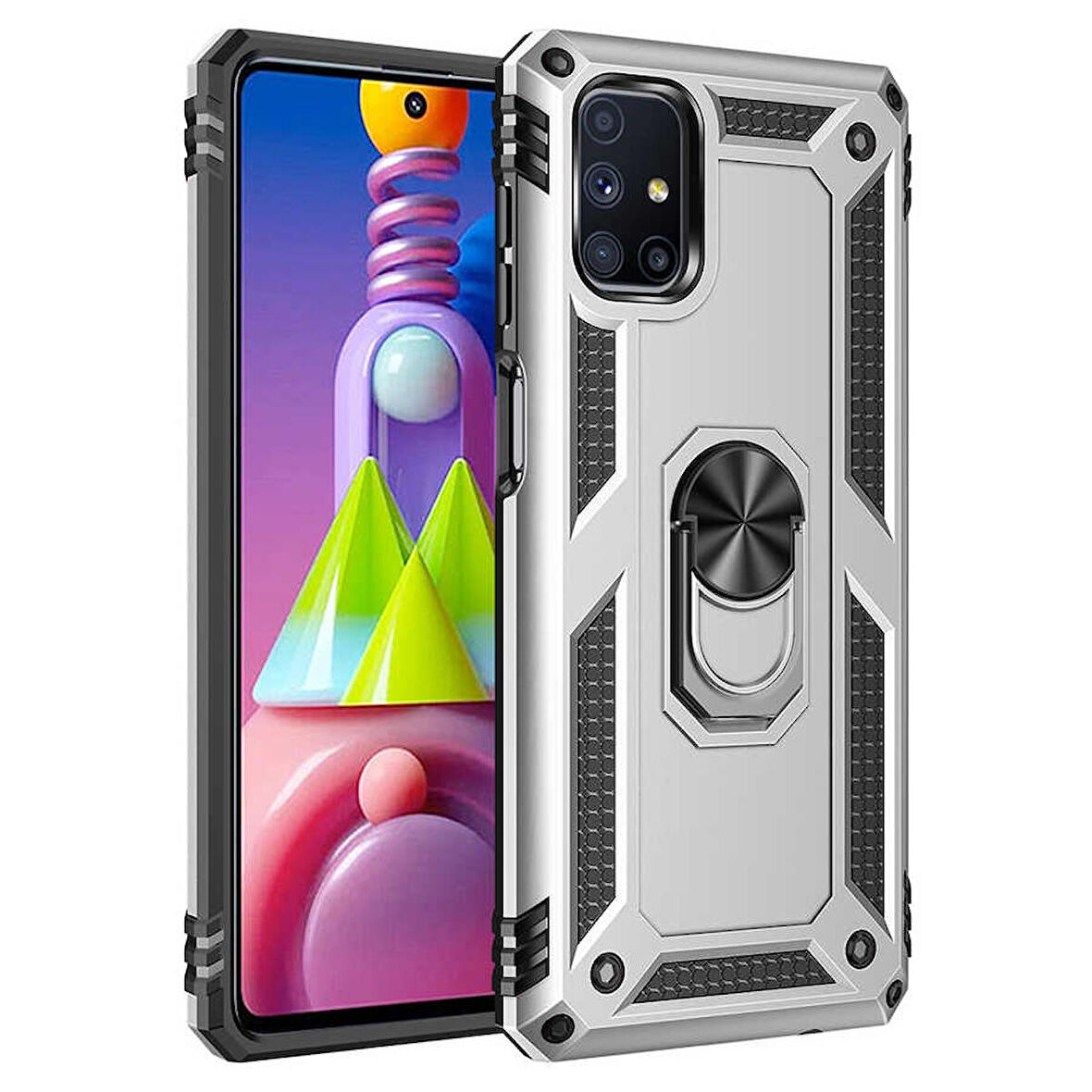 Galaxy M51 Uyumlu Zore Vega Kapak-Gri