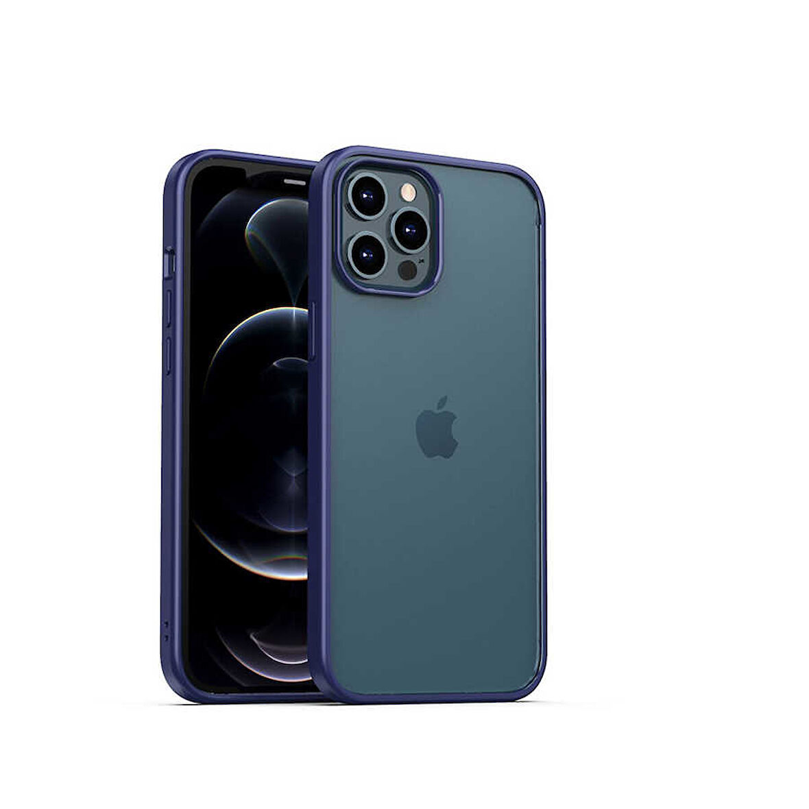 iPhone 12 Pro Uyumlu Zore Hom Silikon-Lacivert