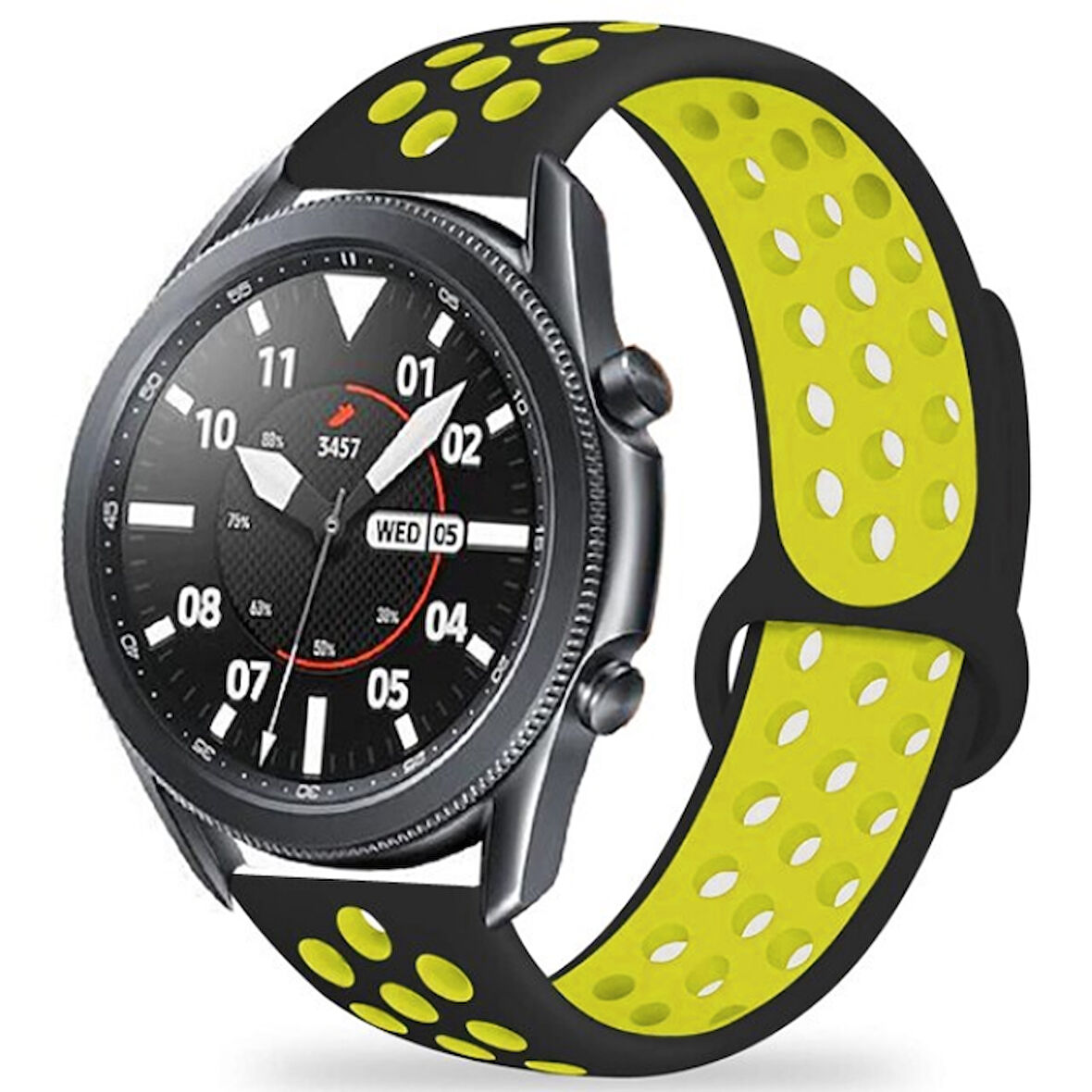 Galaxy Watch 46mm (22mm) KRD-02 Uyumlu Zore Kordon-Siyah-Sarı