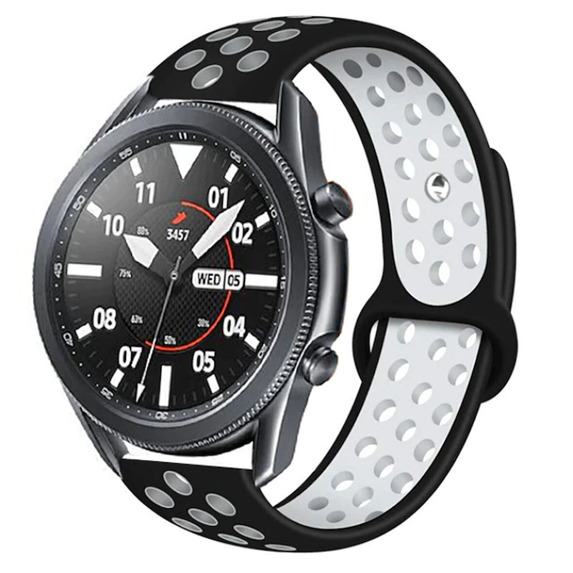 Huawei Watch GT 3 46mm KRD-02 Uyumlu Zore Kordon-Siyah-Beyaz
