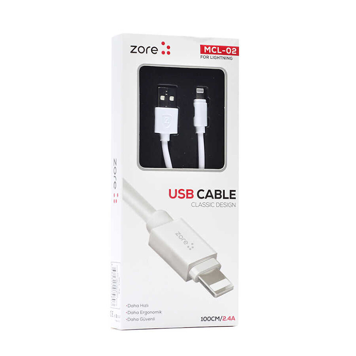 Beyaz MCL-02 Lightning Usb Kablo-Zore