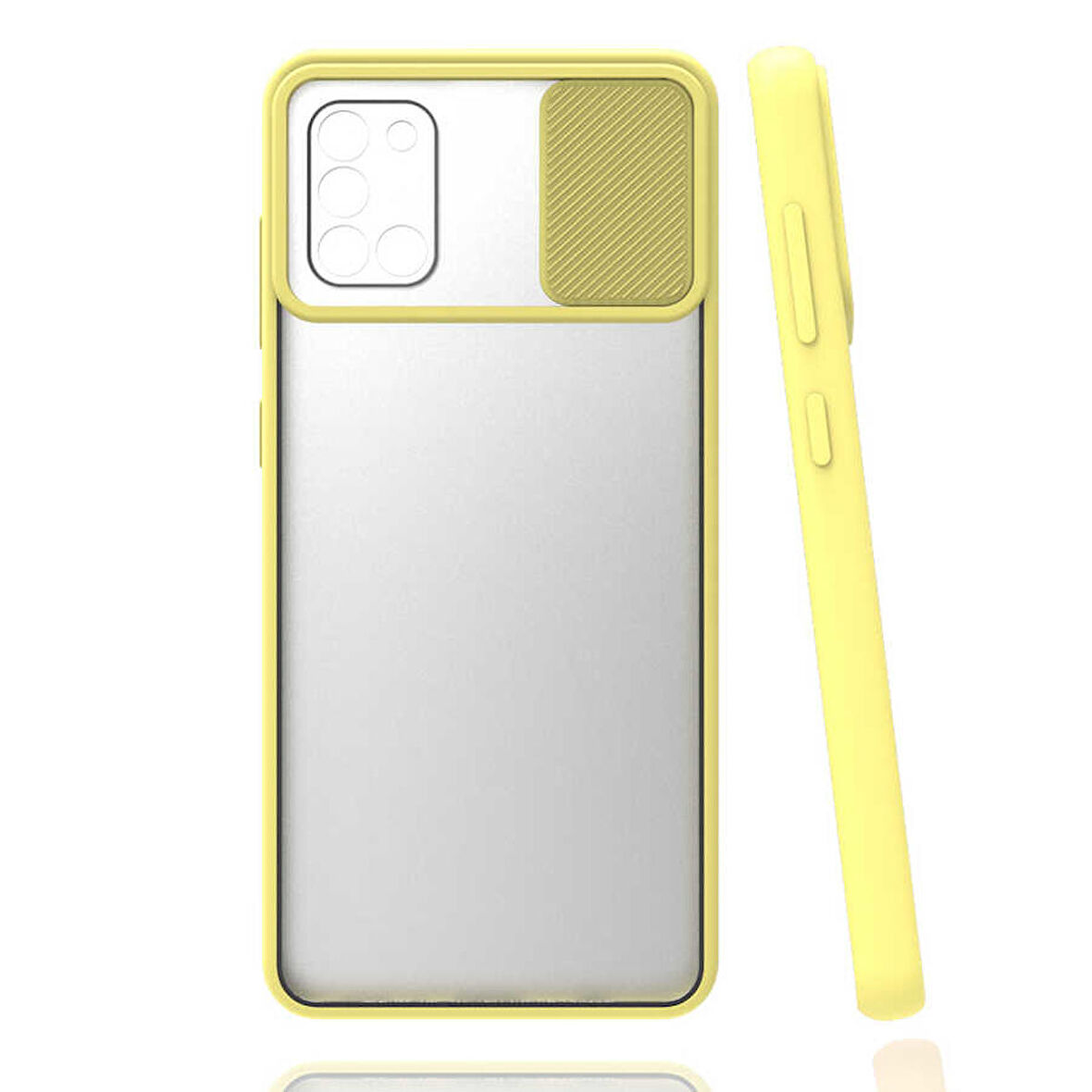 Galaxy A31 Uyumlu Zore Lensi Kapak-Sarı