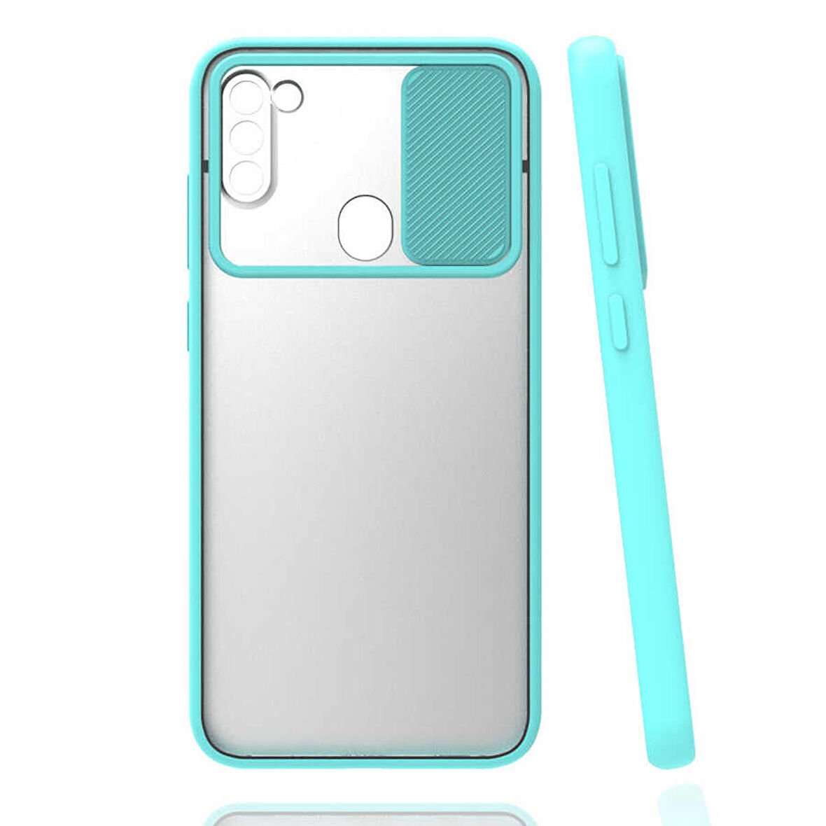 Galaxy A11 Uyumlu Zore Lensi Kapak-Turkuaz