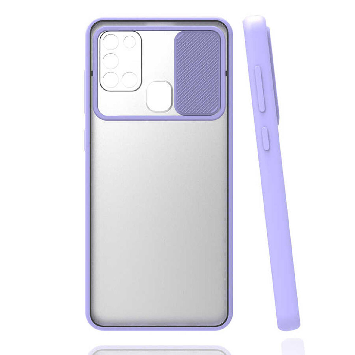 Galaxy A21S Uyumlu Zore Lensi Kapak-Lila