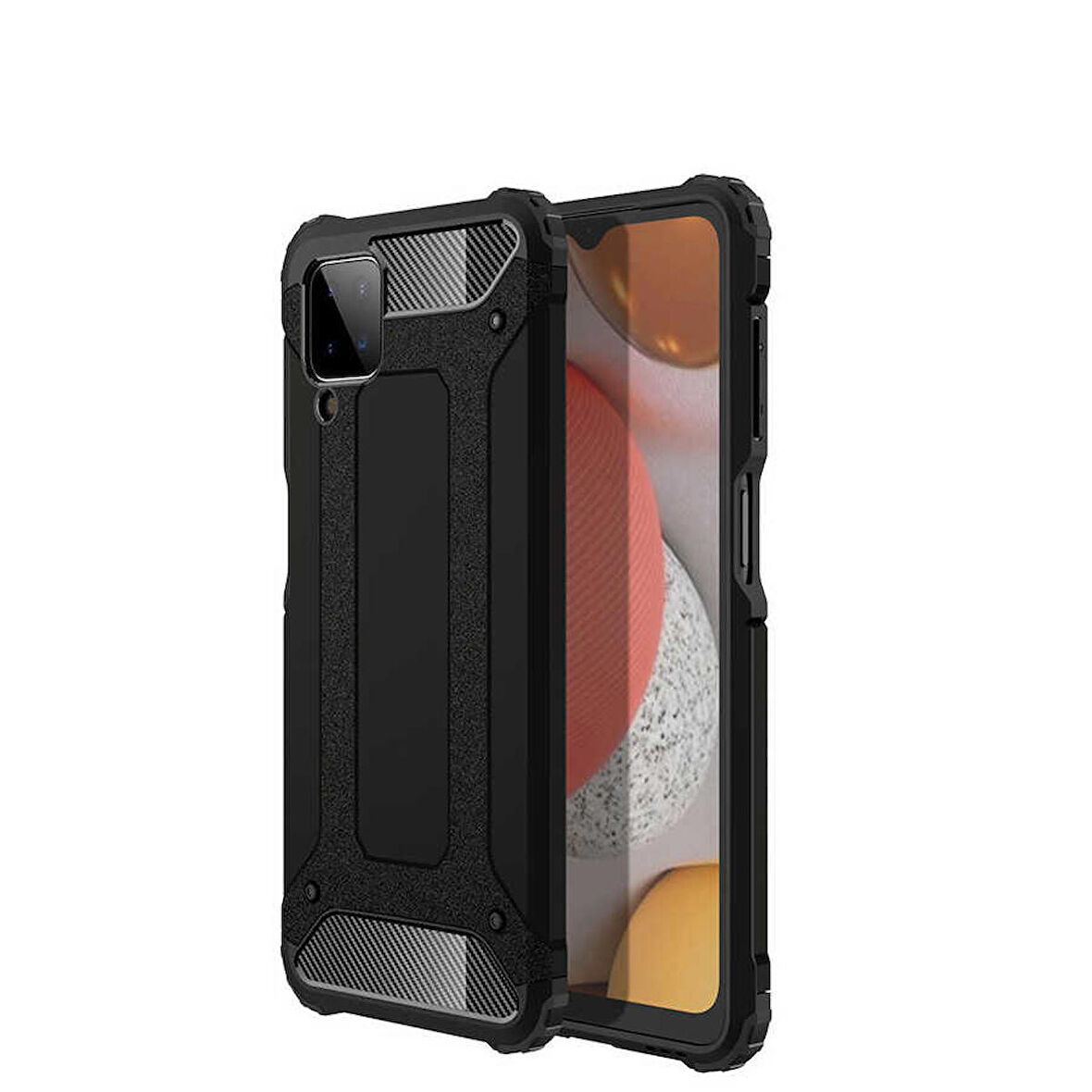 Galaxy A12 Uyumlu Zore Crash Silikon Kapak-Siyah