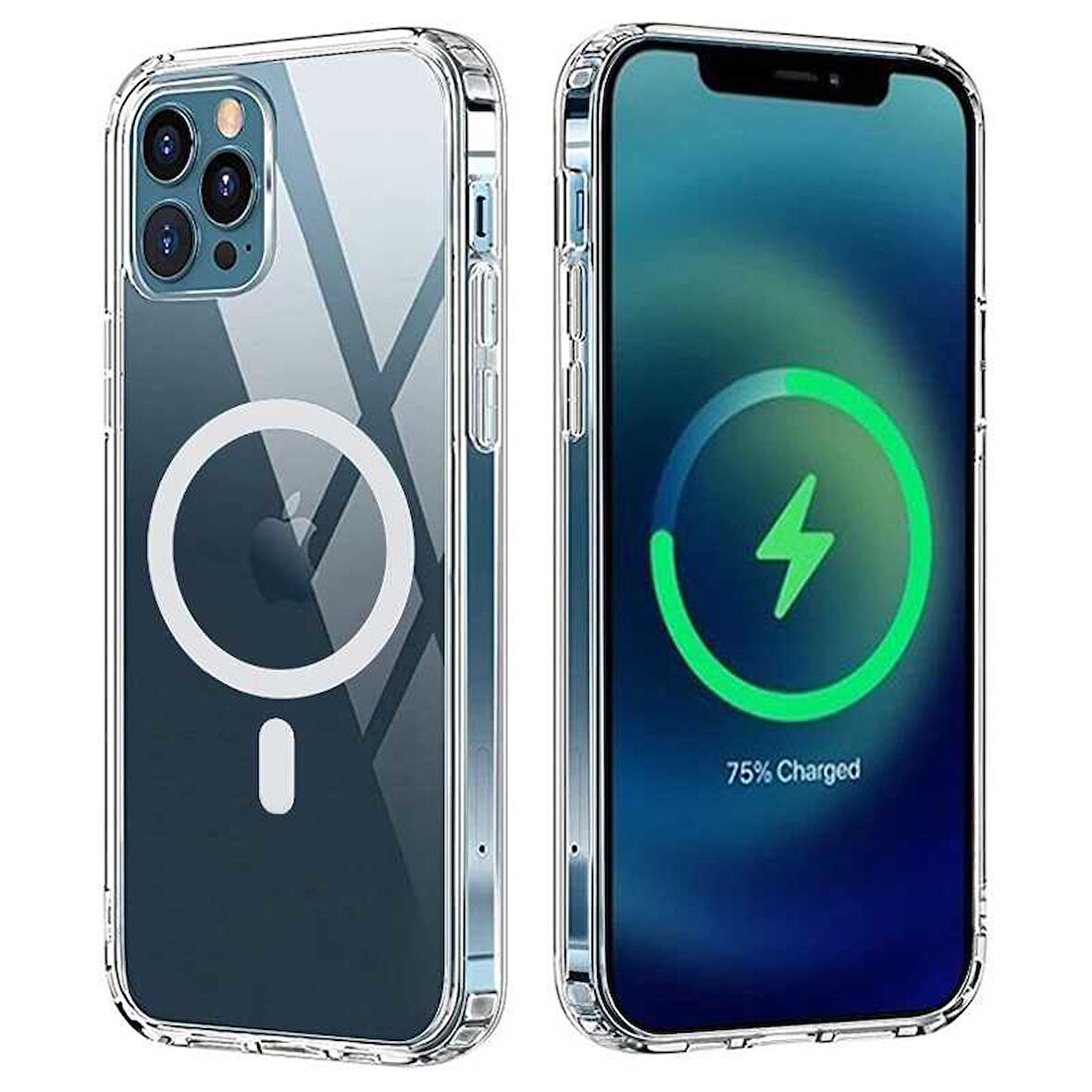 iPhone 12 Pro Uyumlu Zore Tacsafe Wireless Kılıf-Renksiz