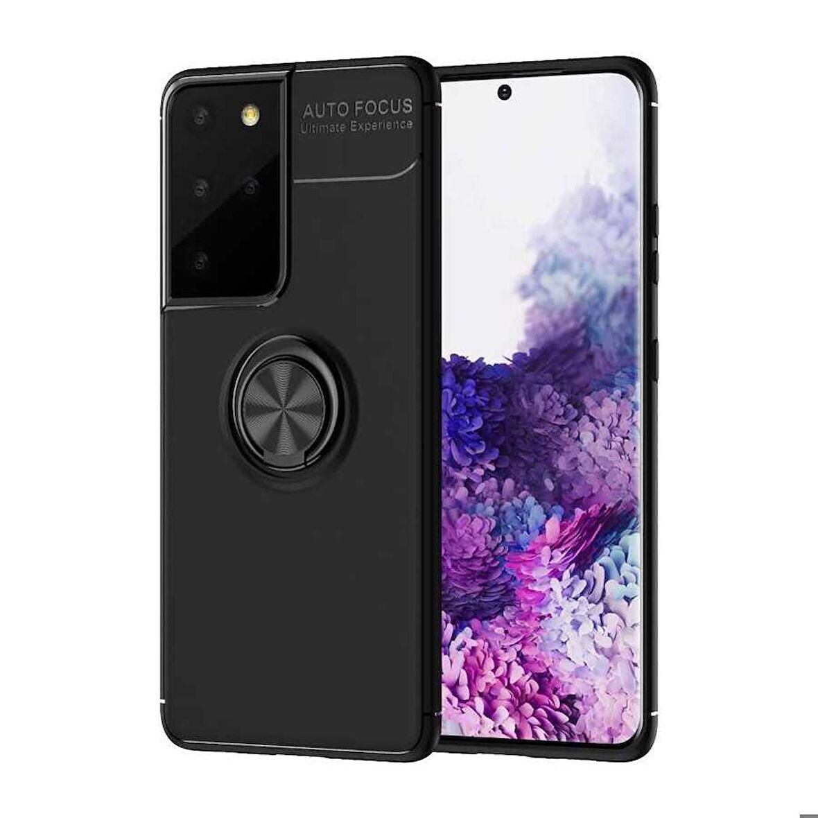 Galaxy S21 Ultra Uyumlu Zore Ravel Silikon Kapak-Siyah