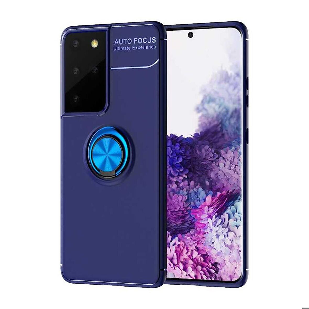 Galaxy S21 Ultra Uyumlu Zore Ravel Silikon Kapak-Mavi