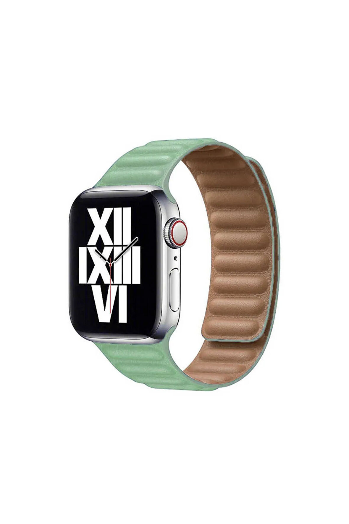 Apple Watch Ultra 49mm Kordon Uyumlu Krd-34 Deri Strap Kayış - Açık Yeşil