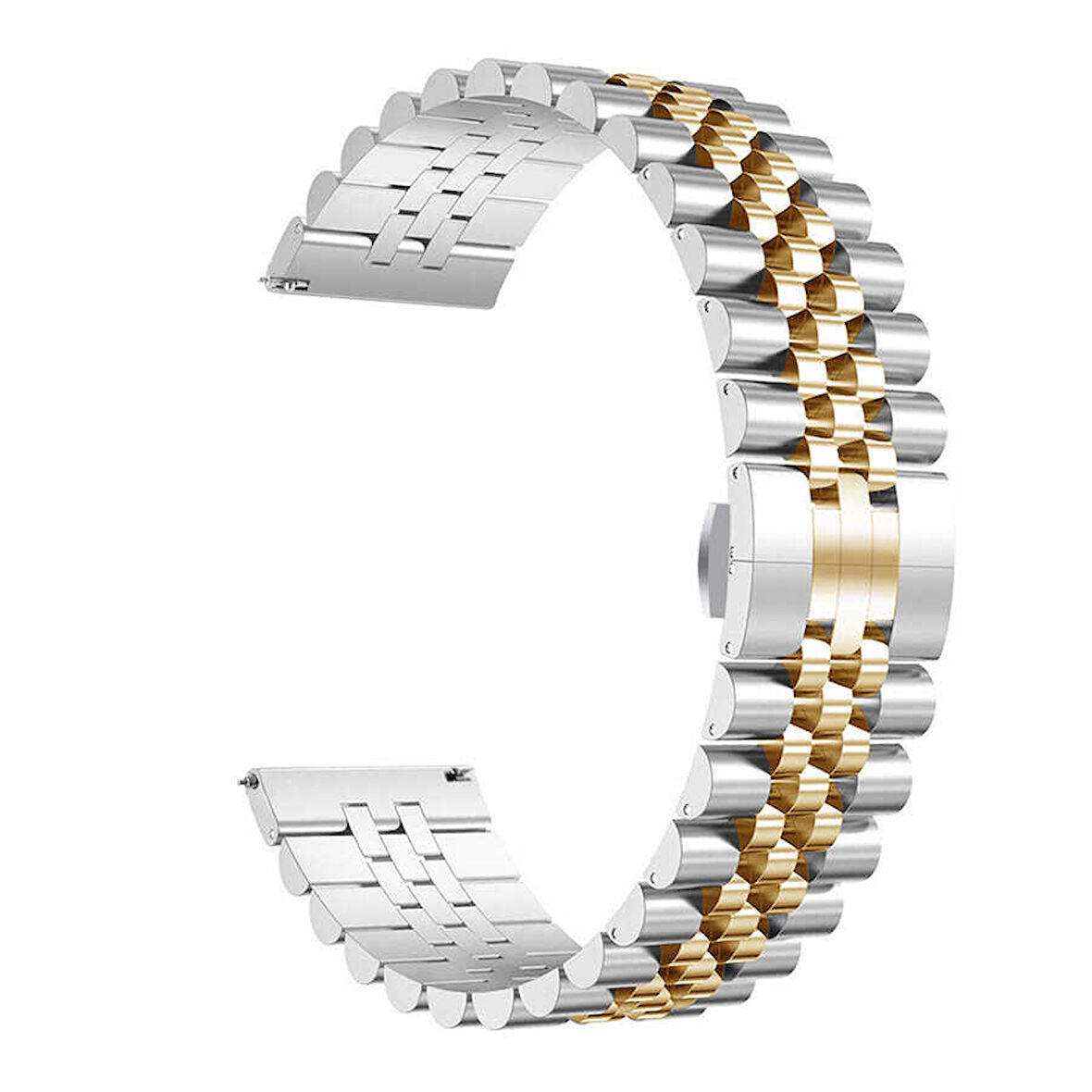 Huawei GT2 46mm Uyumlu KRD-36 22mm Metal Zore Kordon-Gümüş-Rosegold