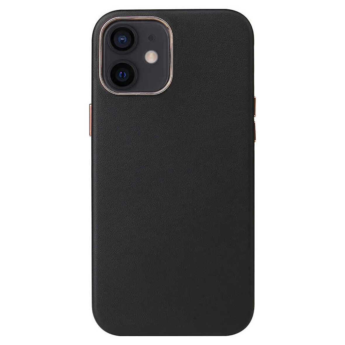 iPhone 12 Mini Uyumlu Zore Leathersafe Wireless Kılıf-Siyah
