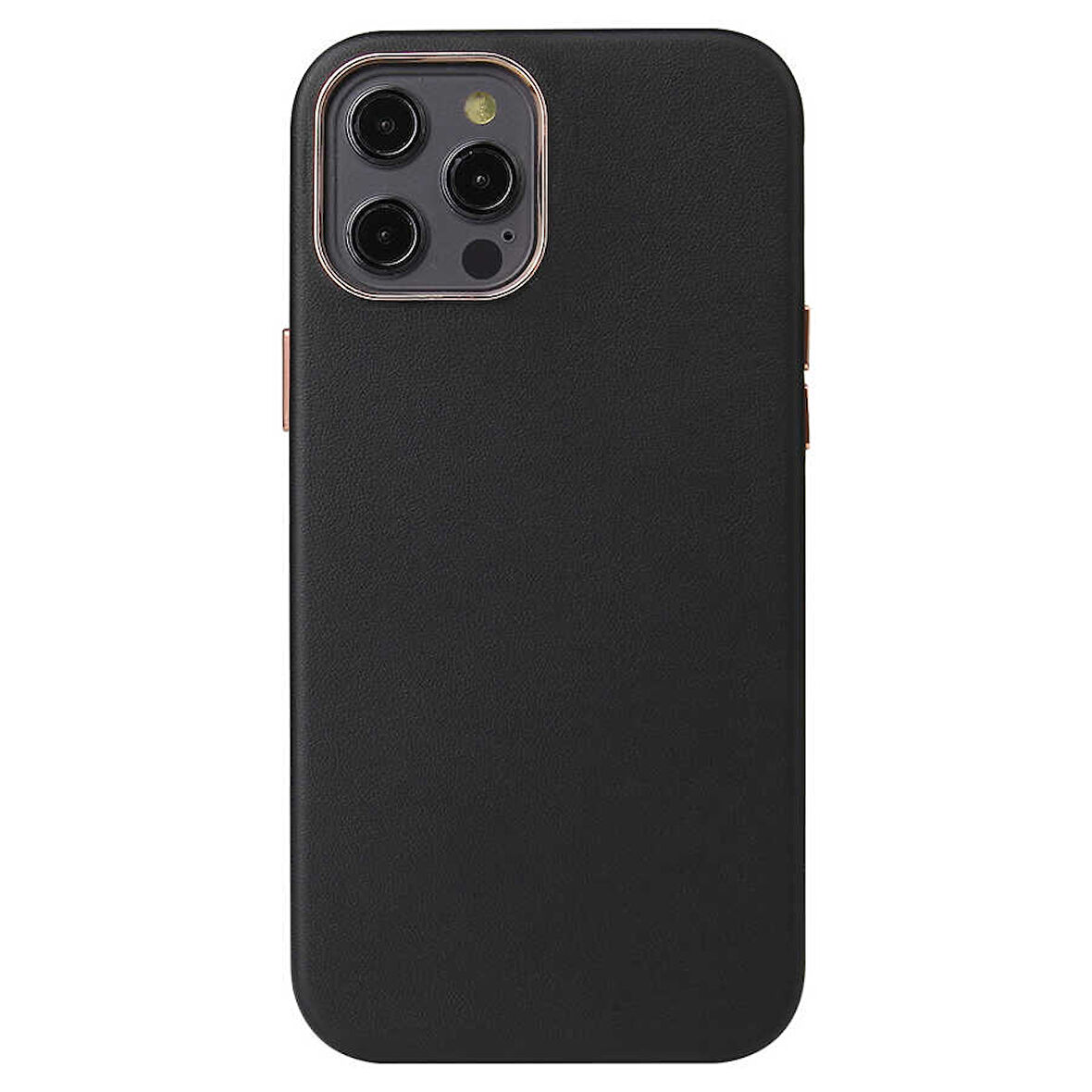 iPhone 12 Pro Uyumlu Zore Leathersafe Wireless Kılıf-Siyah