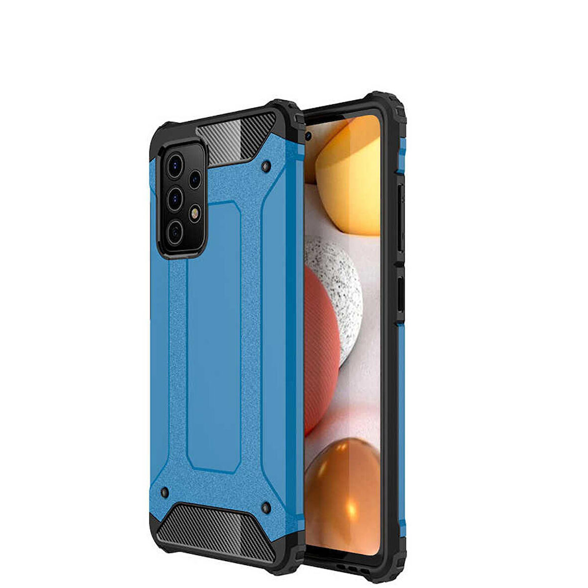 Galaxy A72 Uyumlu Zore Crash Silikon Kapak-Mavi