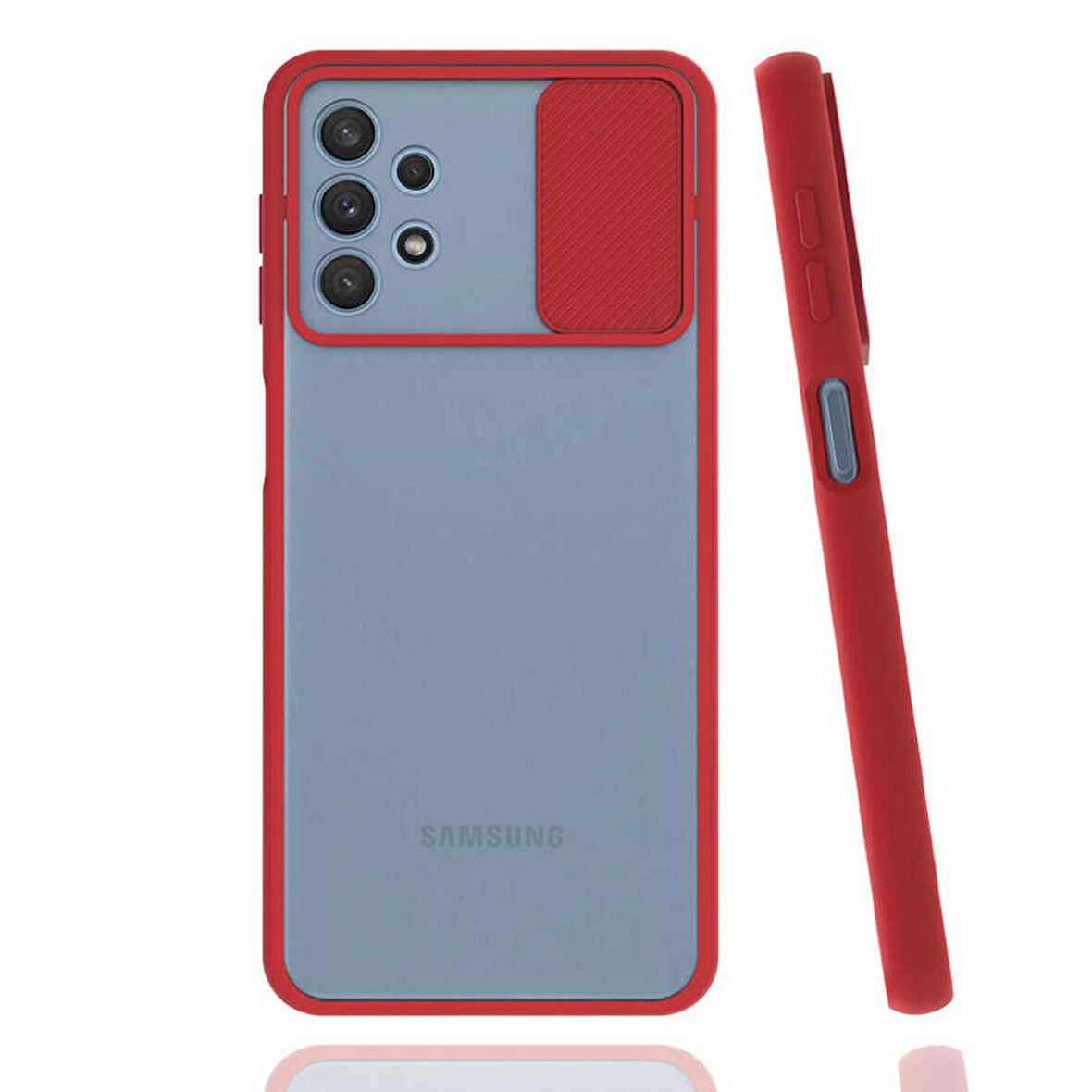 Galaxy A32 4G Uyumlu Zore Lensi Kapak-Kırmızı