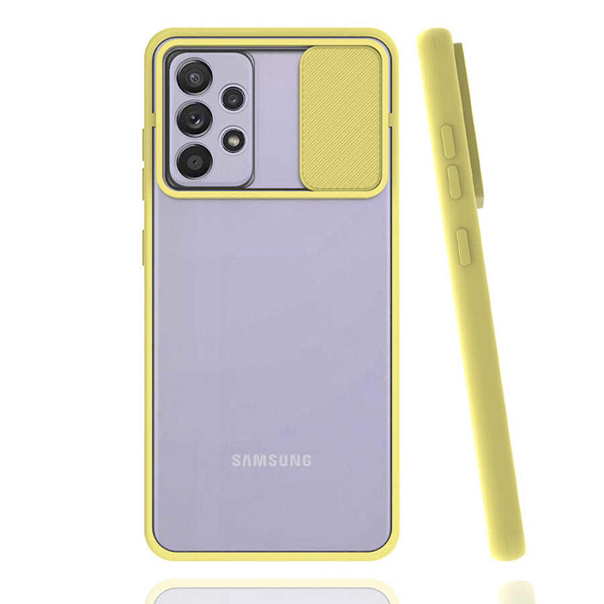 Galaxy A52 Uyumlu Zore Lensi Kapak-Sarı