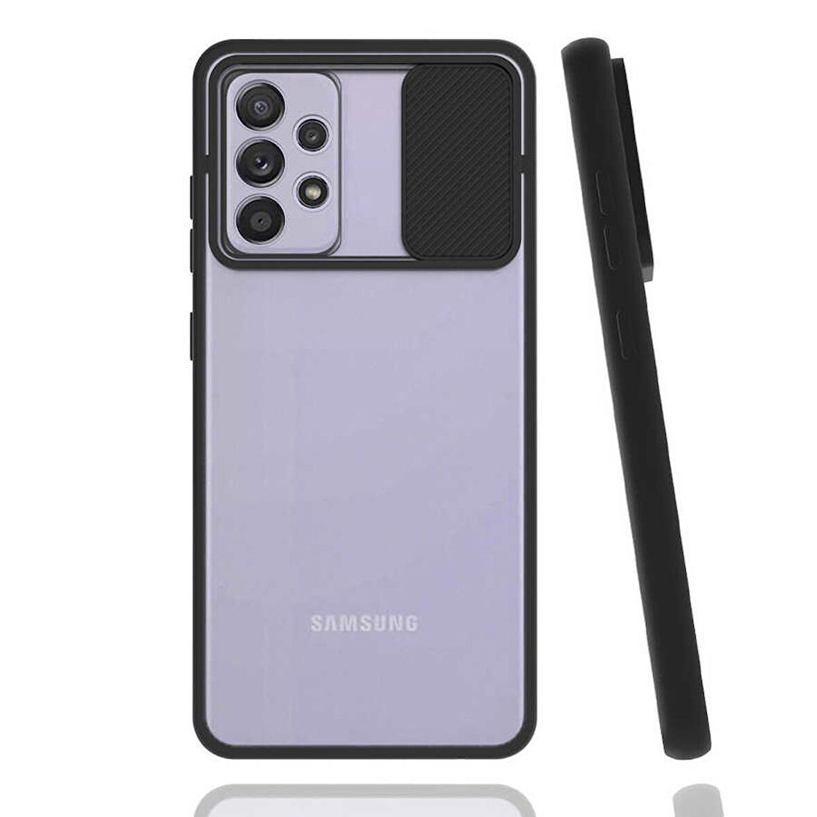 Galaxy A72 Uyumlu Zore Lensi Kapak-Siyah