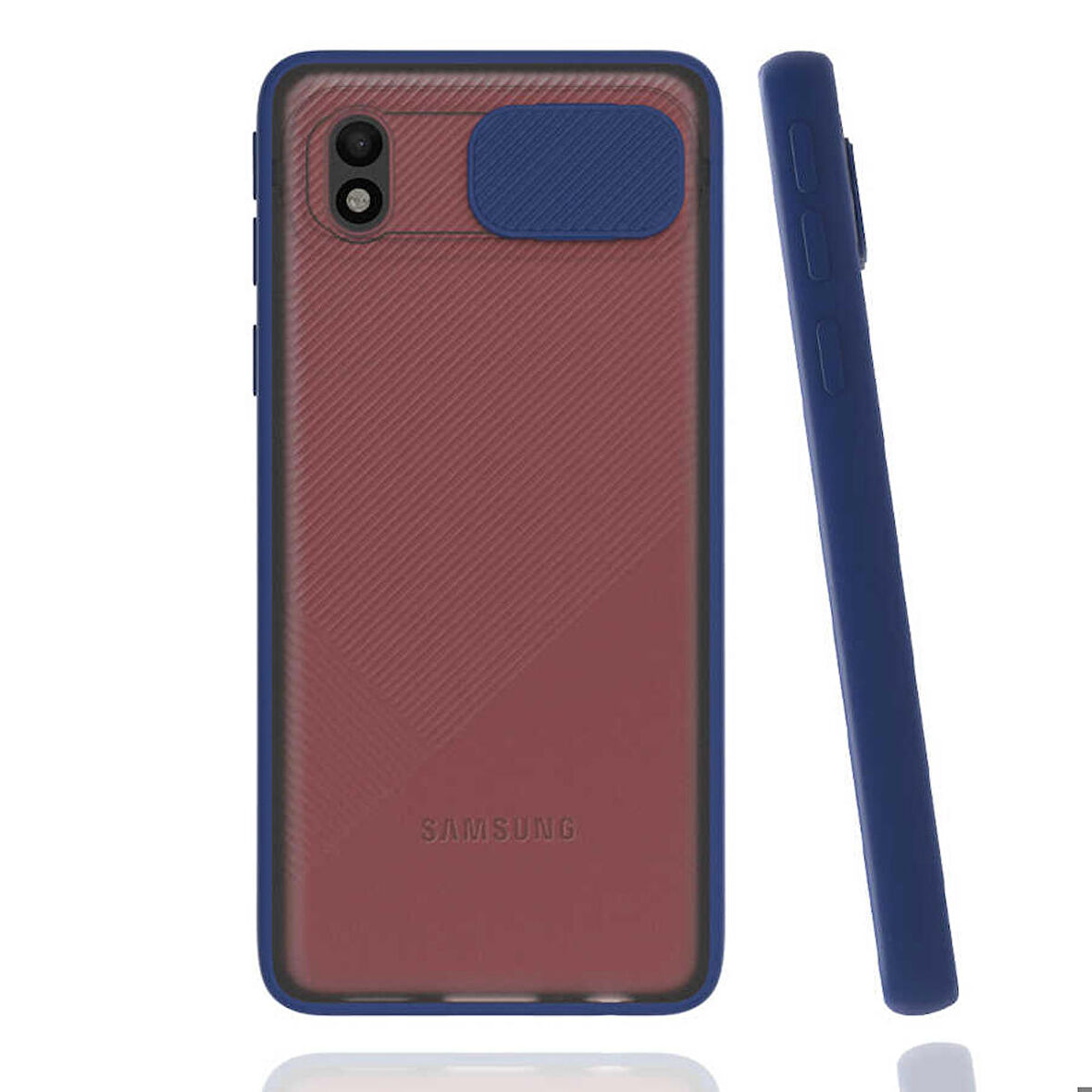 Galaxy A01 Core Uyumlu Zore Lensi Kapak-Lacivert