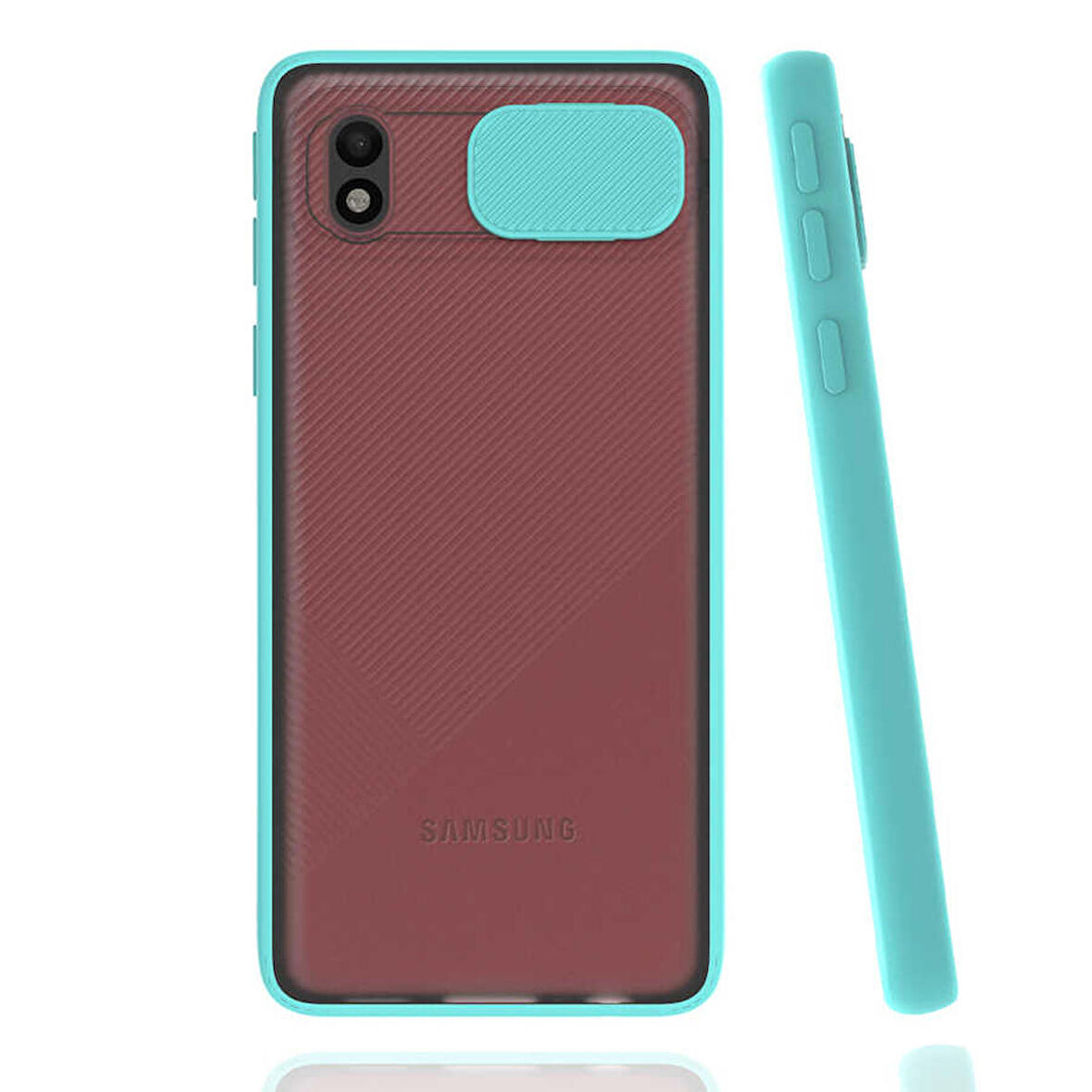 Galaxy A01 Core Uyumlu Zore Lensi Kapak-Turkuaz