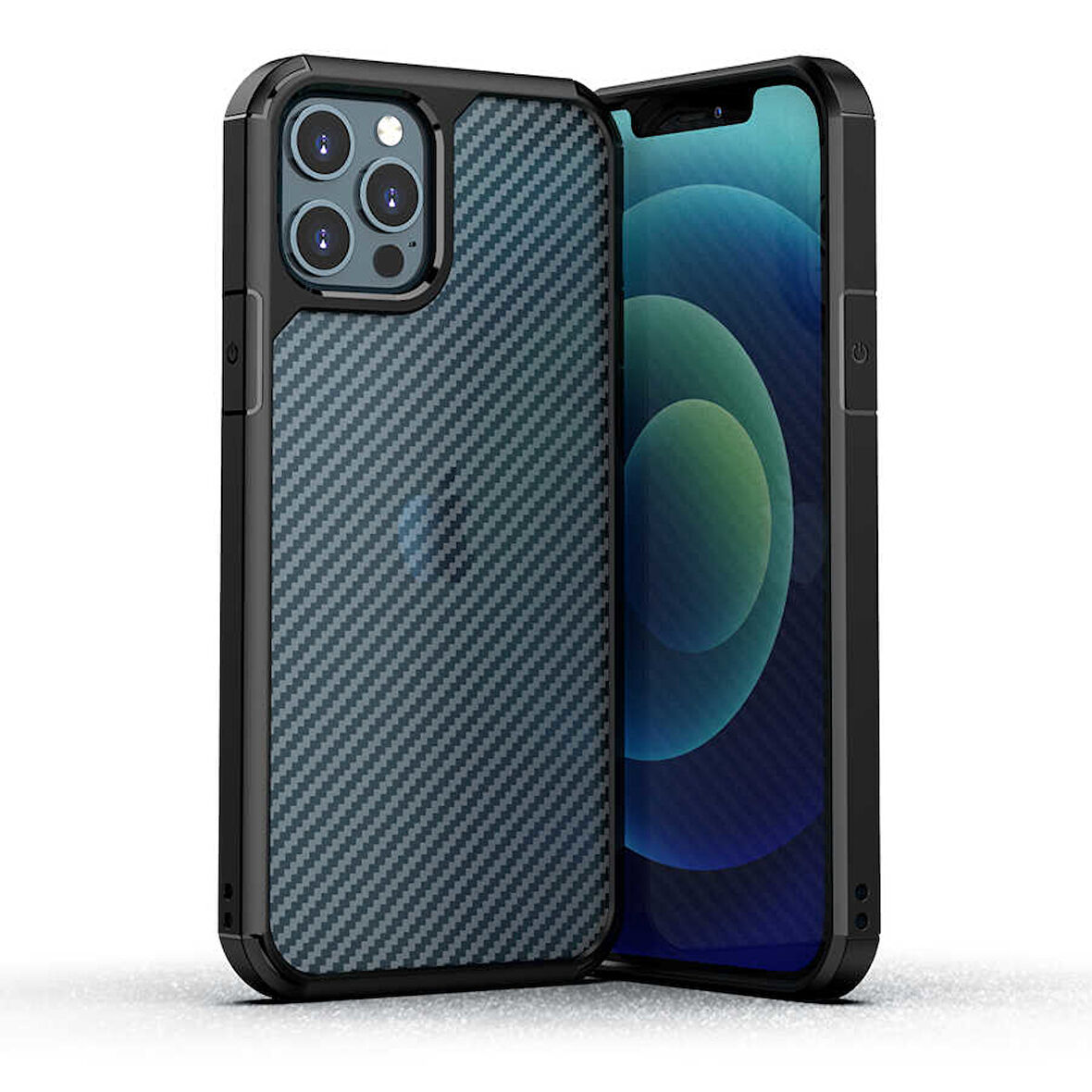 iPhone 12 Pro Max Uyumlu Zore İnoks Kılıf-Siyah