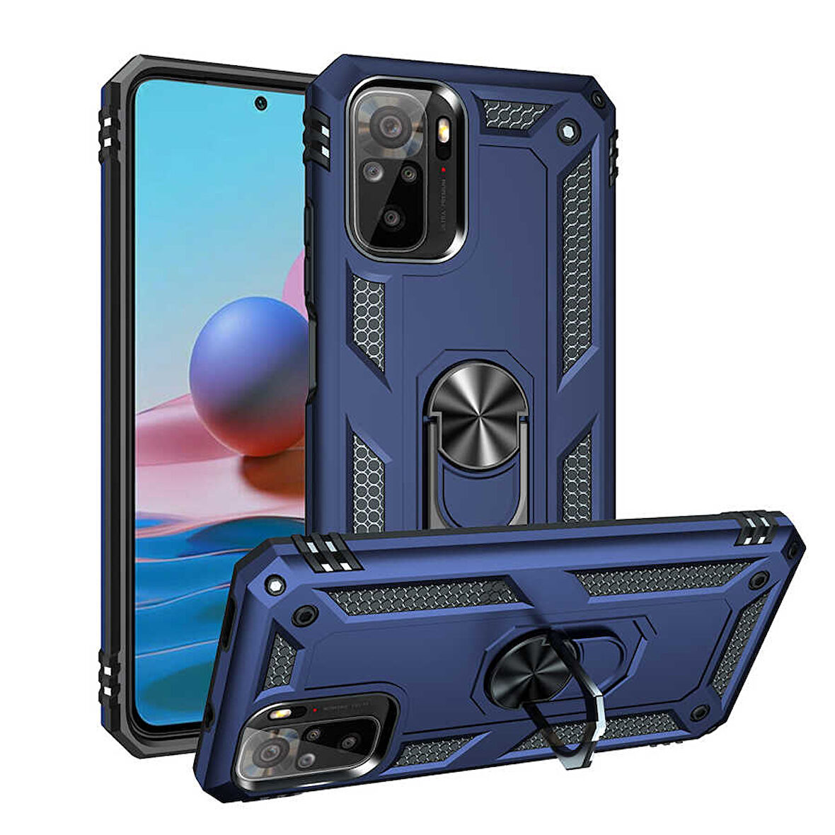 Xiaomi Poco M5S Kılıf Zore Vega Kapak-Mavi