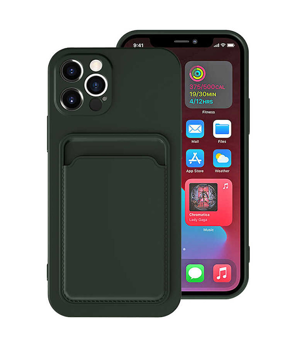 iPhone 12 Pro Uyumlu ​​ Ofix Kılıf-Koyu Yeşil