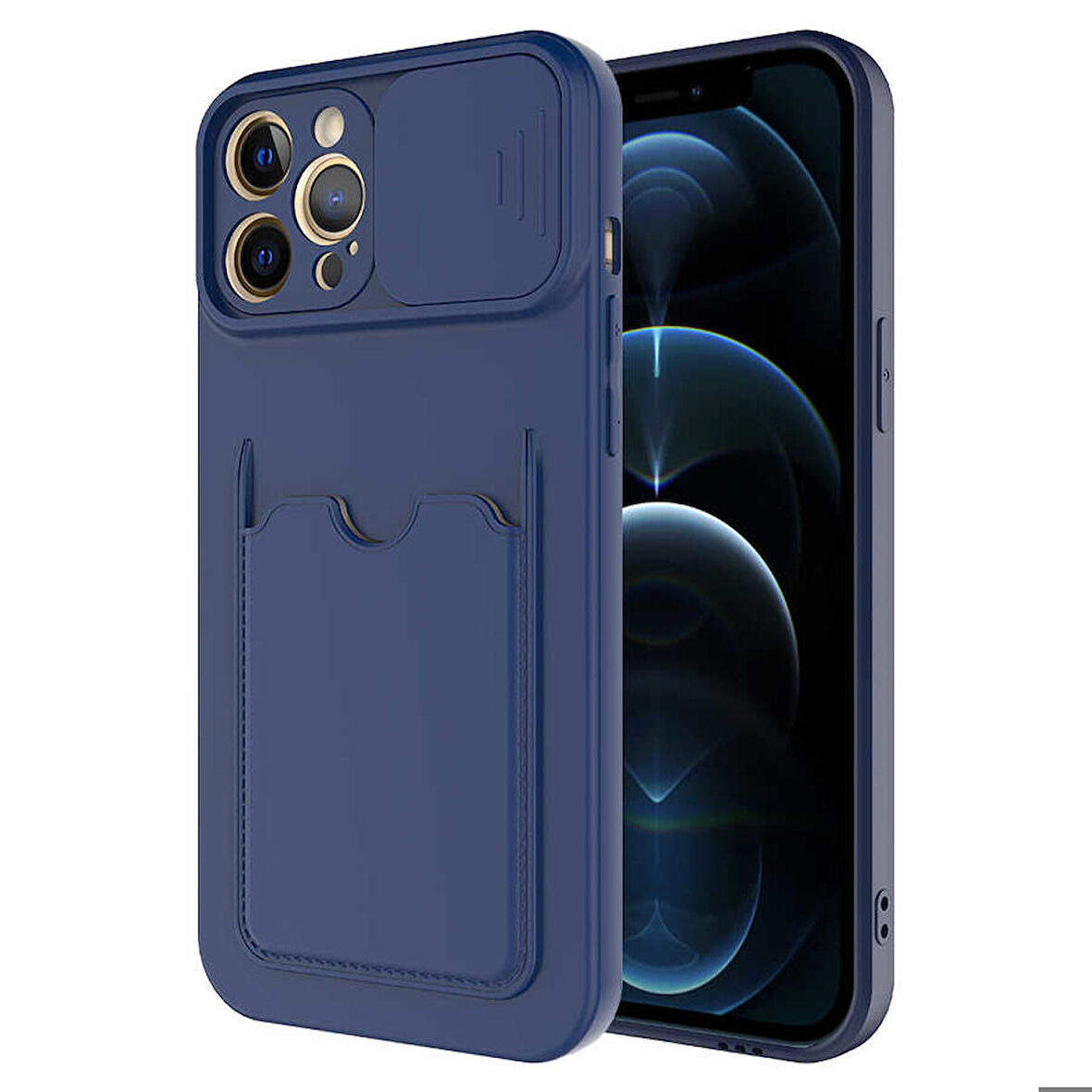 iPhone 12 Pro Max Uyumlu ​Zore Kartix Kapak-Lacivert