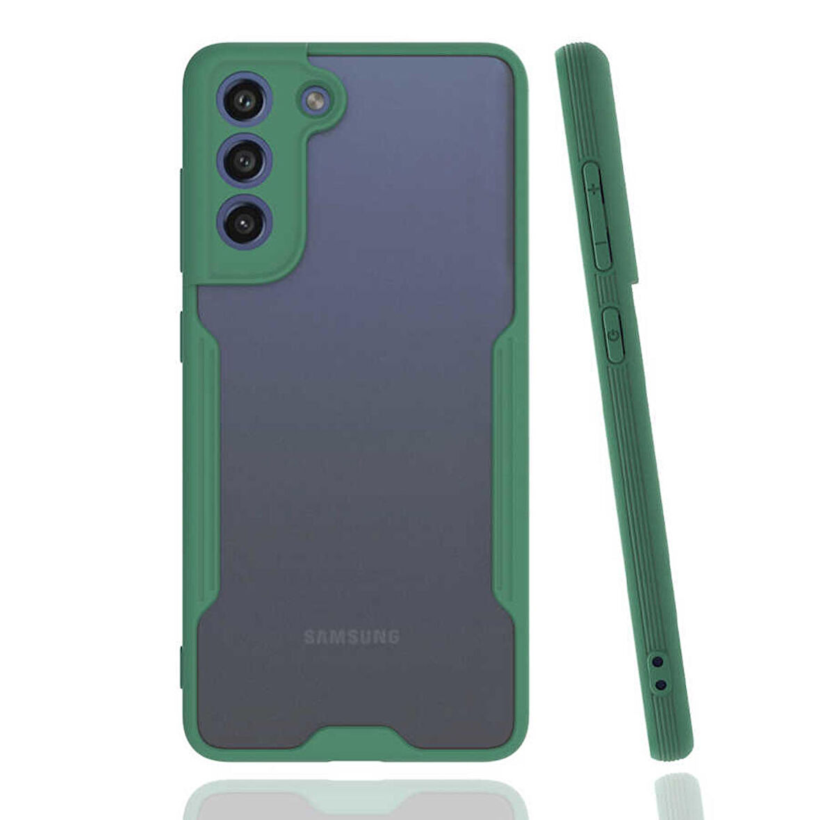 Galaxy S21 FE Uyumlu Zore Parfe Kapak-Koyu Yeşil