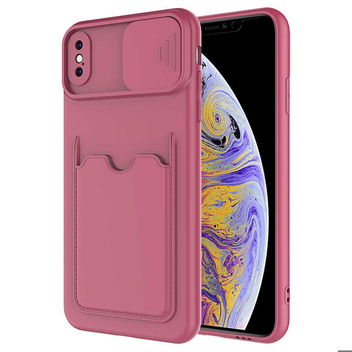 iPhone XS Max 6.5 Uyumlu ​Zore Kartix Kapak-Koyu Mor