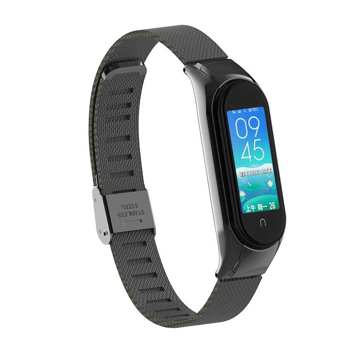 Xiaomi Mi Band 6 Uyumlu KRD-06 Metal Zore Kordon-Siyah