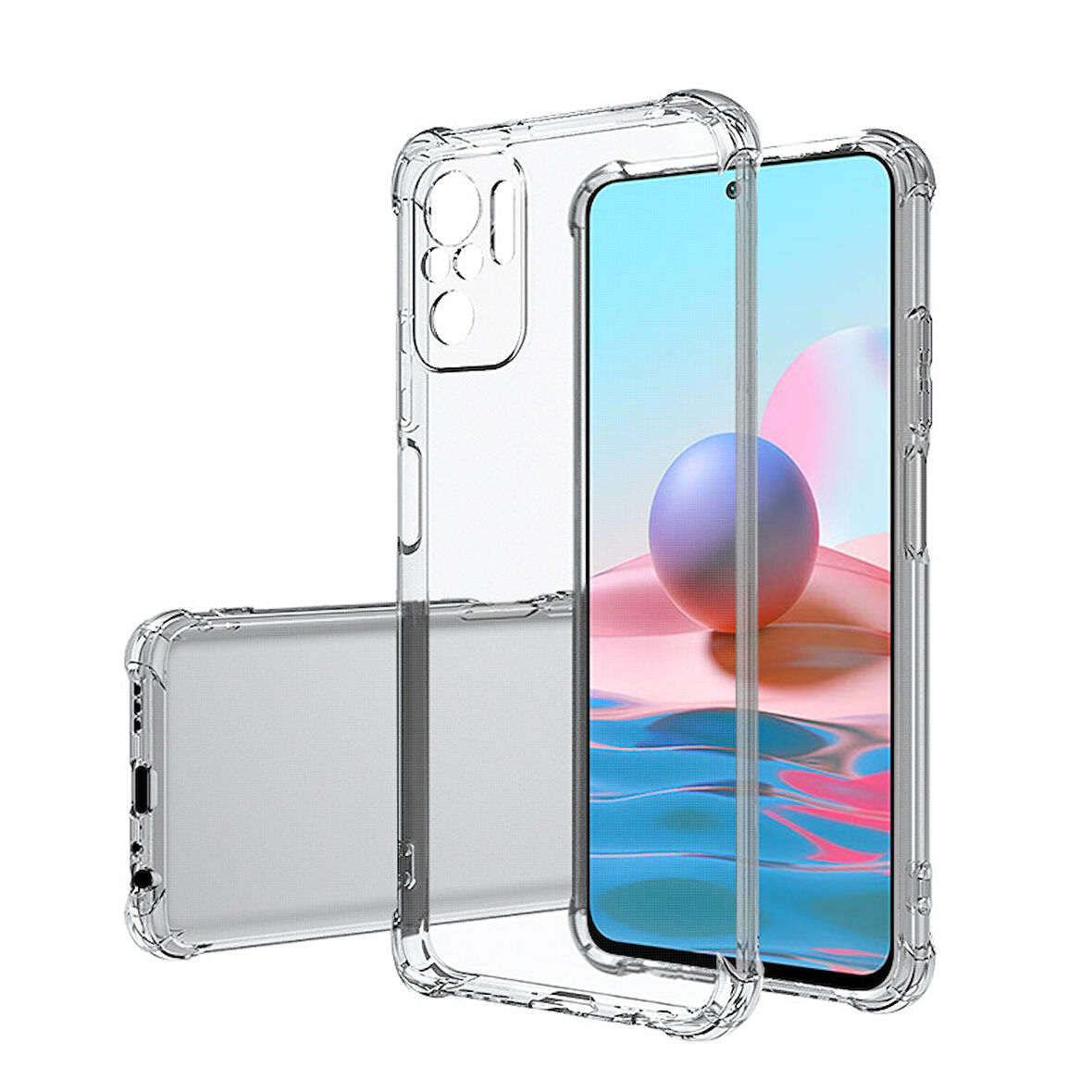 Xiaomi Poco M5S Kılıf Zore Kamera Korumalı Nitro Anti Shock Silikon-Renksiz