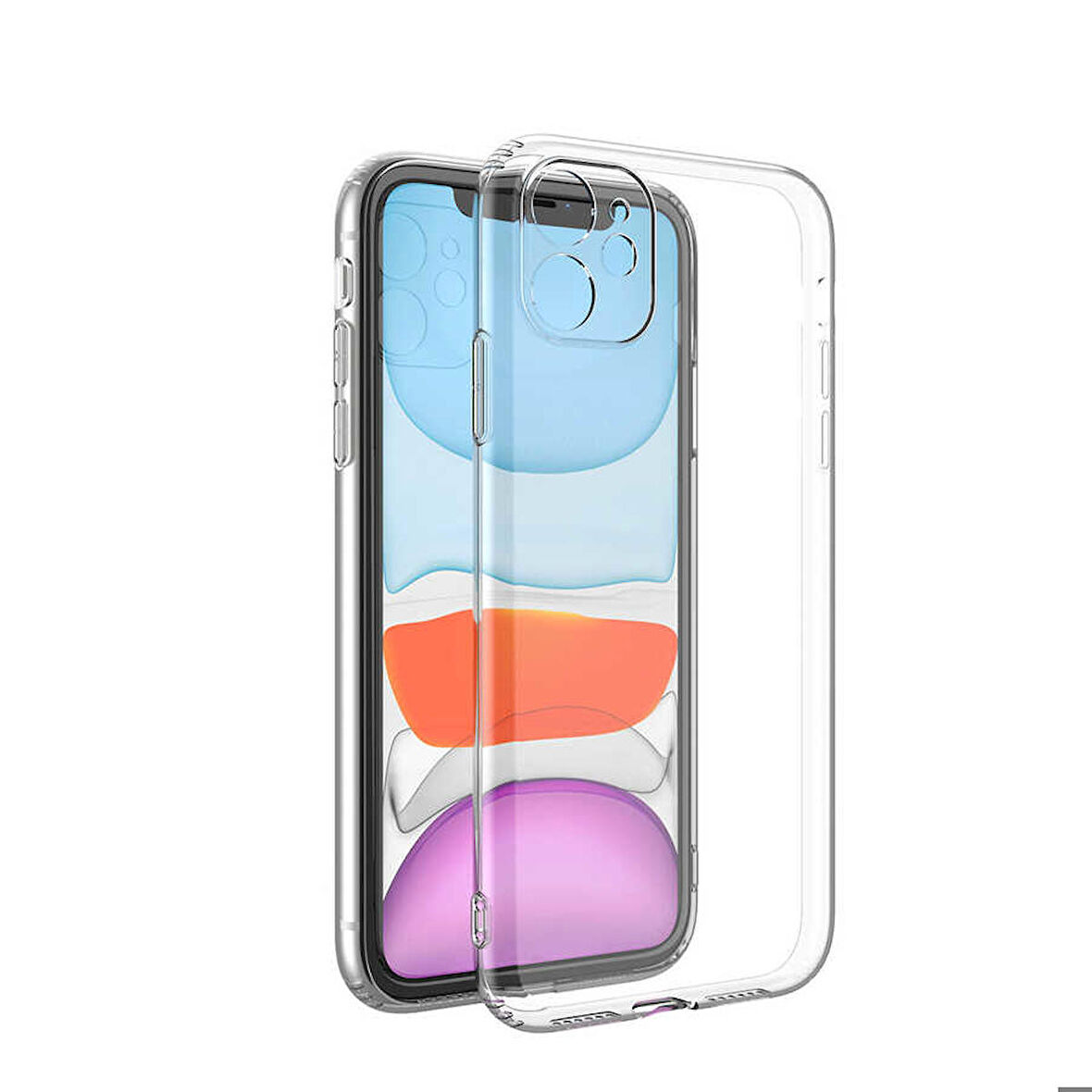 iPhone 11 Uyumlu Ensueno Kamera Korumalı Süper Silikon Kapak-Renksiz