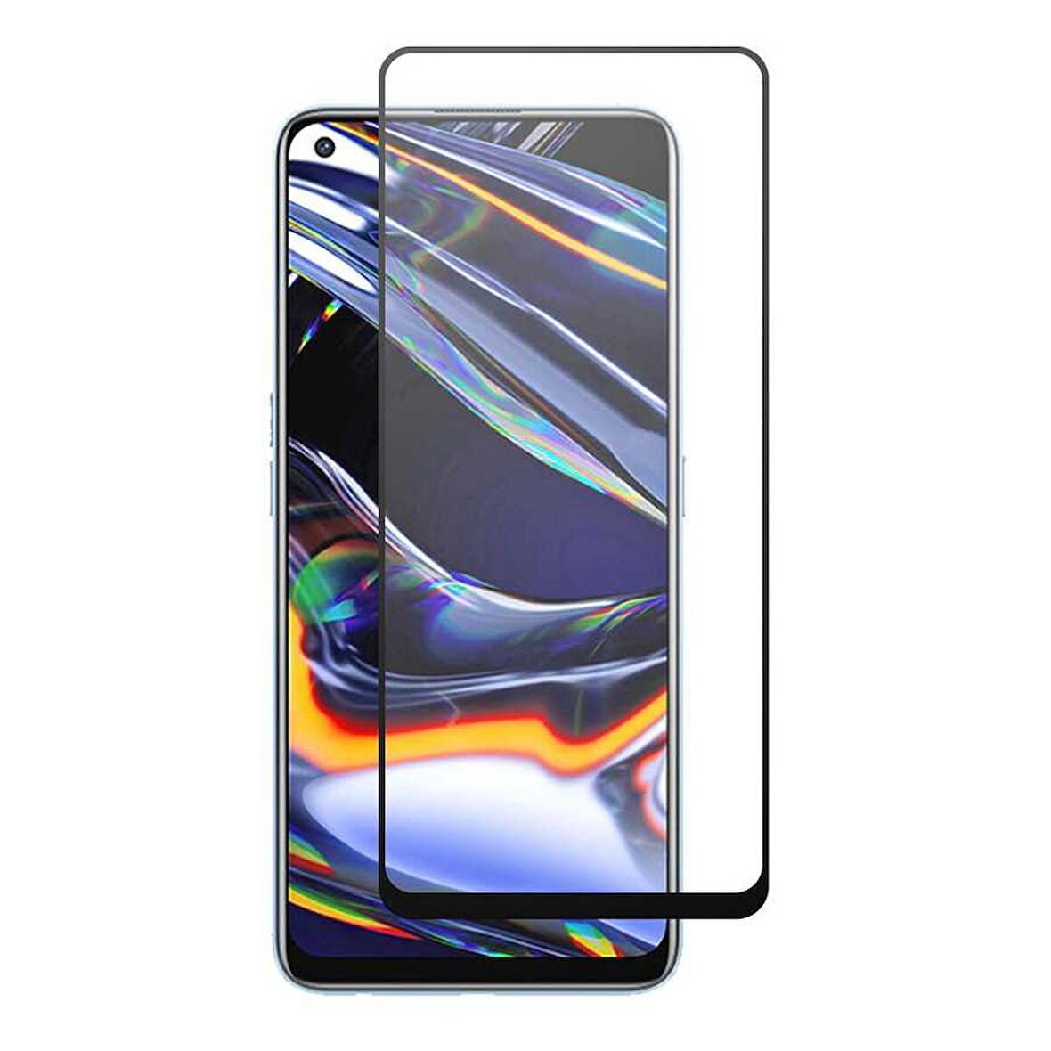 Realme 8 Uyumlu Zore Kenarları Kırılmaya Dayanıklı Cam Ekran Koruyucu