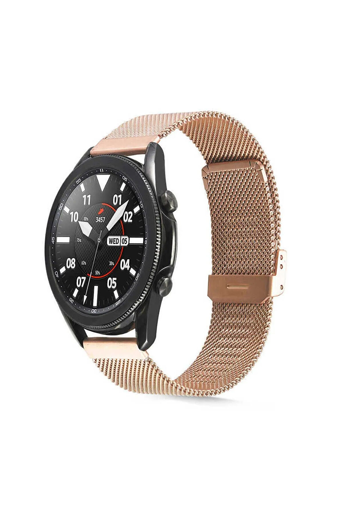 Xiaomi Amazfit Pace Uyumlu Krd-45 22mm Metal Kordon Rose Gold