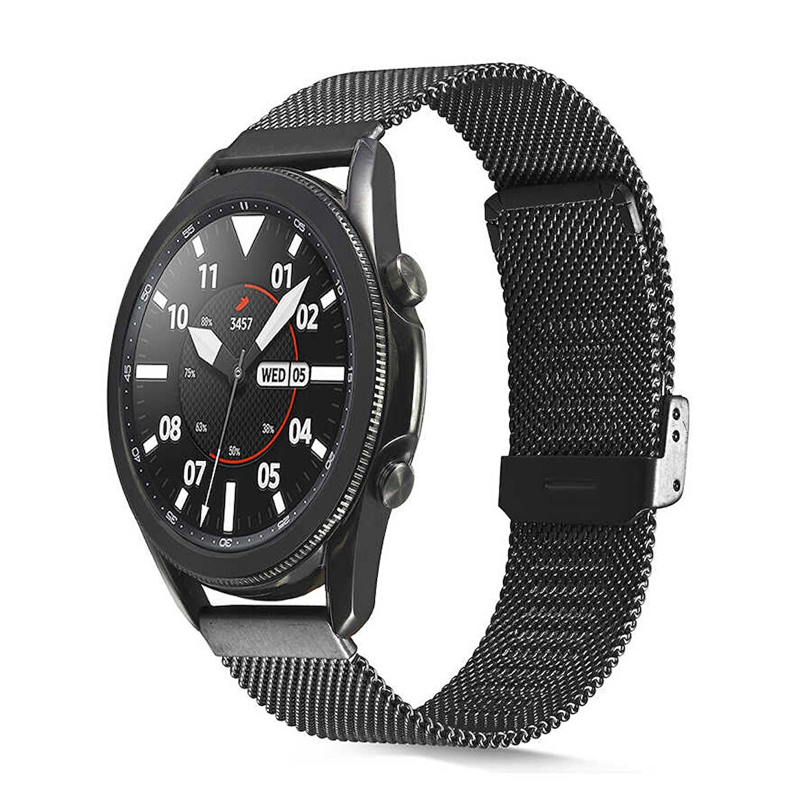 Galaxy Watch 46mm Uyumlu KRD-45 22mm Metal Zore Kordon-Siyah