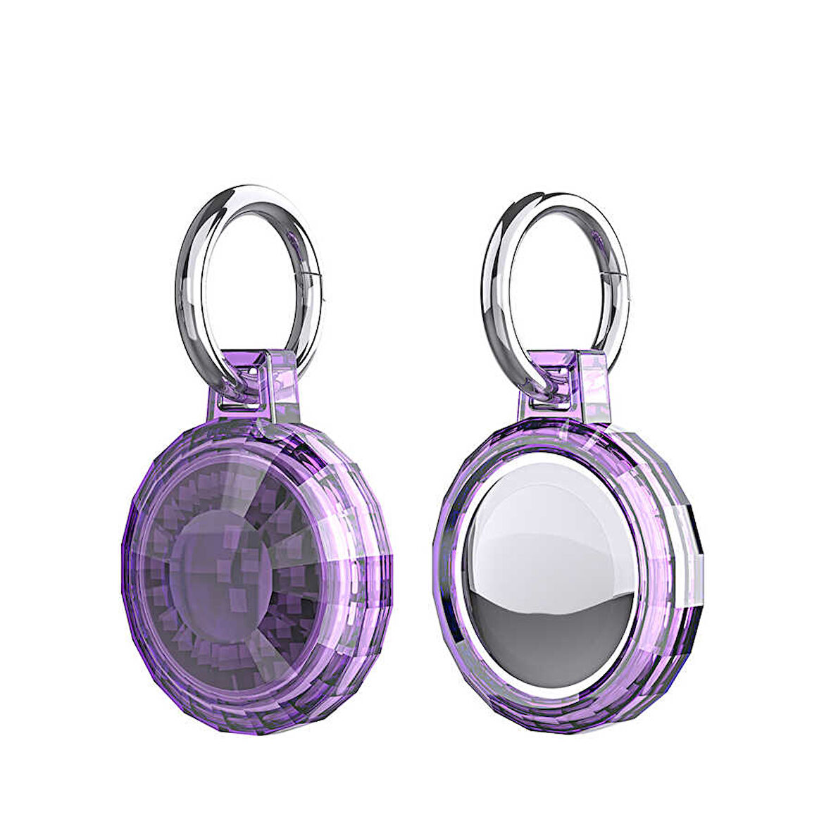 Zore Airtag 04 Uyumlu Silikon Anahtarlık-Mor