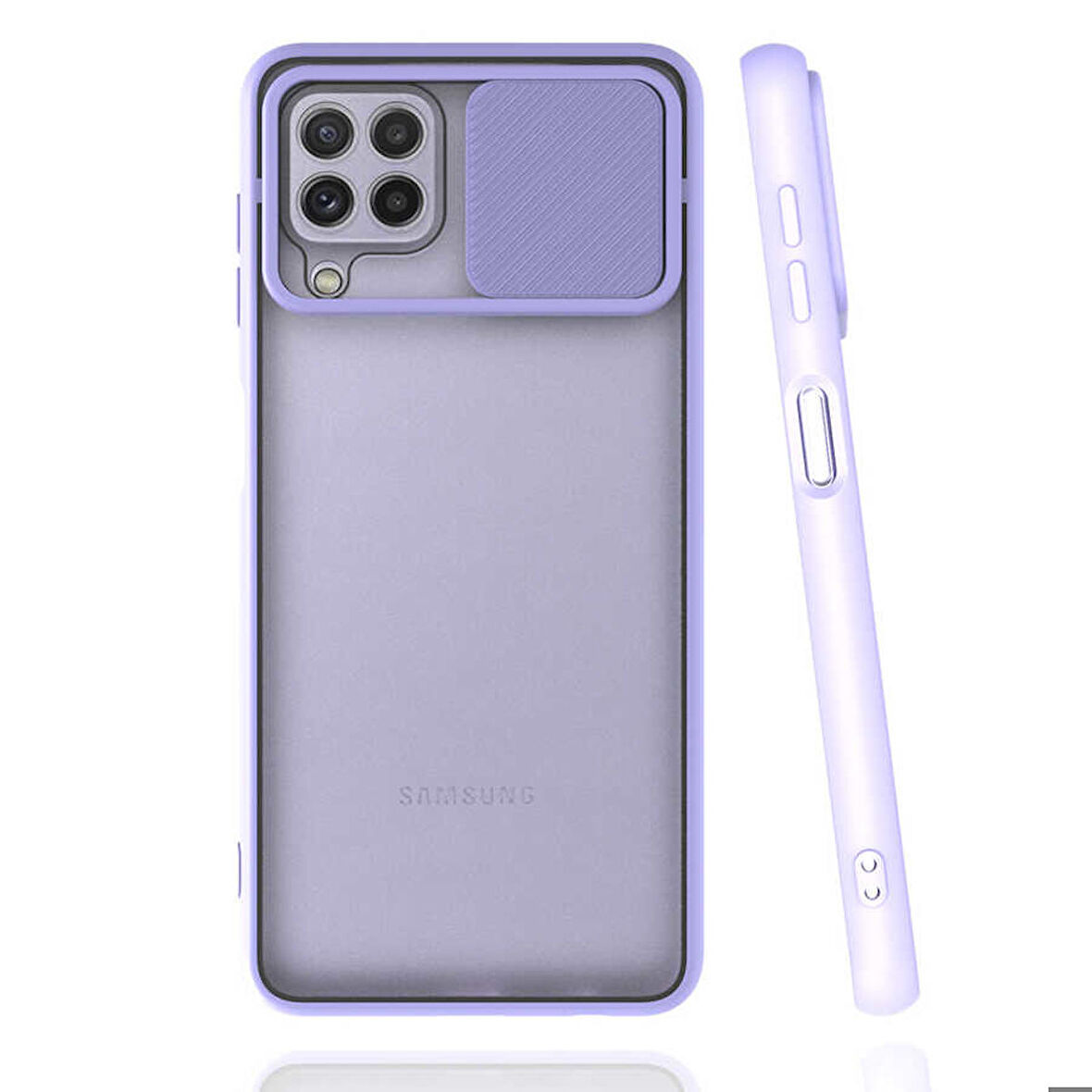 Galaxy M22 Uyumlu Zore Lensi Kapak-Lila
