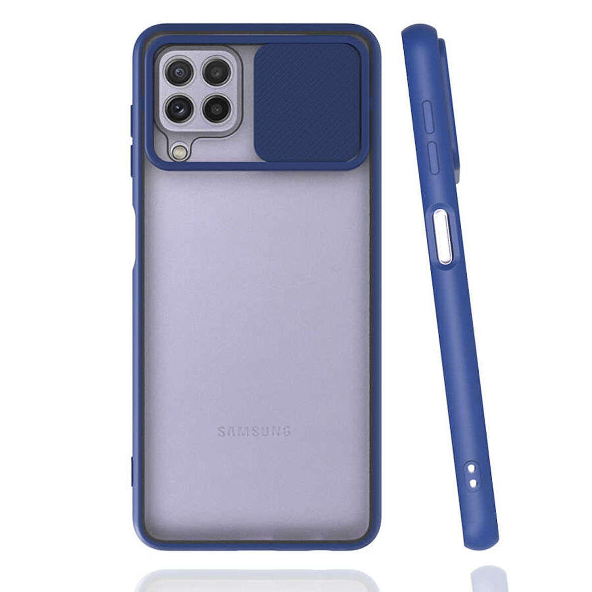 Galaxy M32 Uyumlu Zore Lensi Kapak-Lacivert