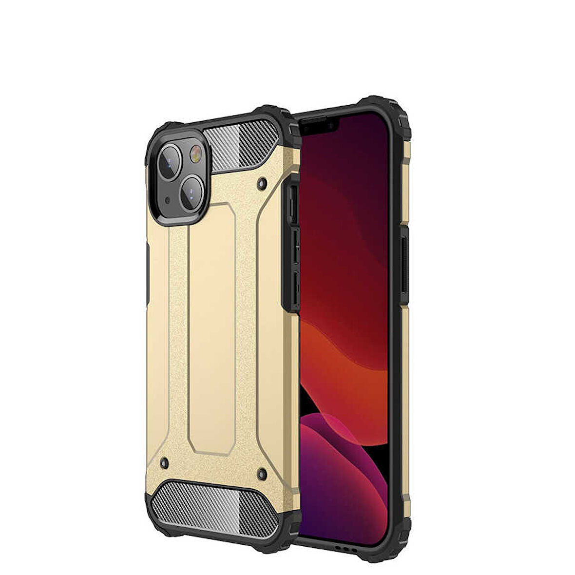 iPhone 13 Uyumlu Zore Crash Silikon Kılıf-Gold