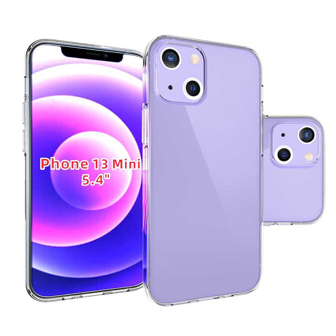 iPhone 13 Mini Uyumlu Zore Süper Silikon Kılıf-Renksiz