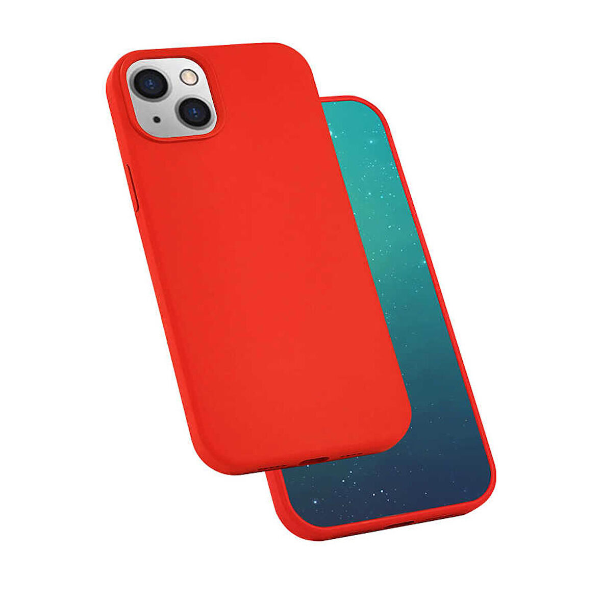iPhone 13 Uyumlu Zore Silk Silikon-Kırmızı