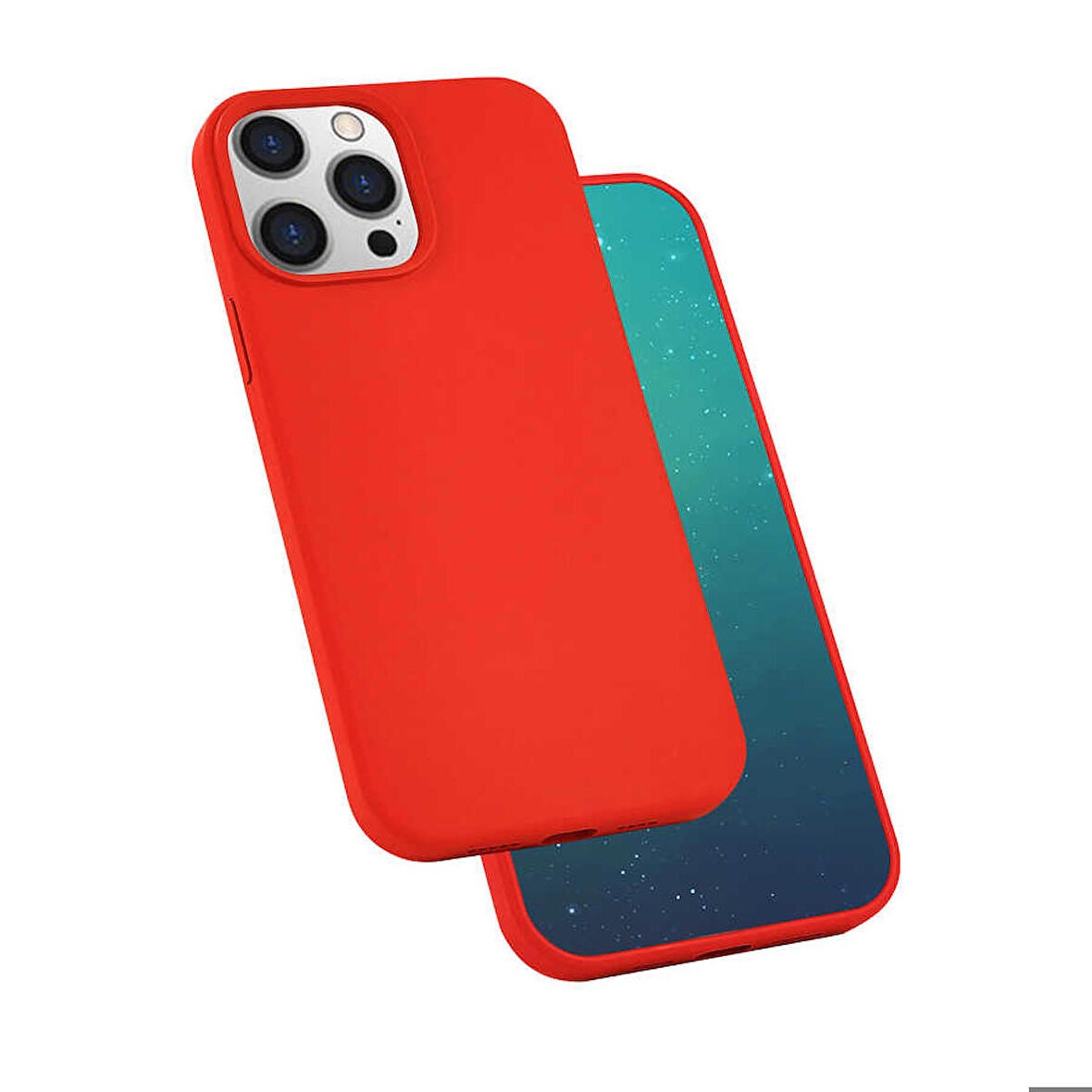 iPhone 13 Pro Uyumlu Zore Silk Silikon-Kırmızı