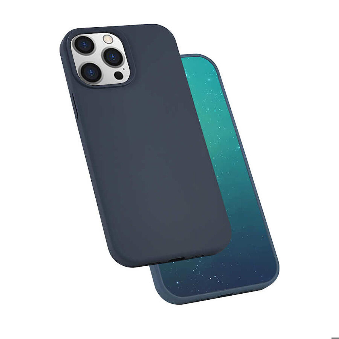 iPhone 13 Pro Uyumlu Zore Silk Silikon-Lacivert